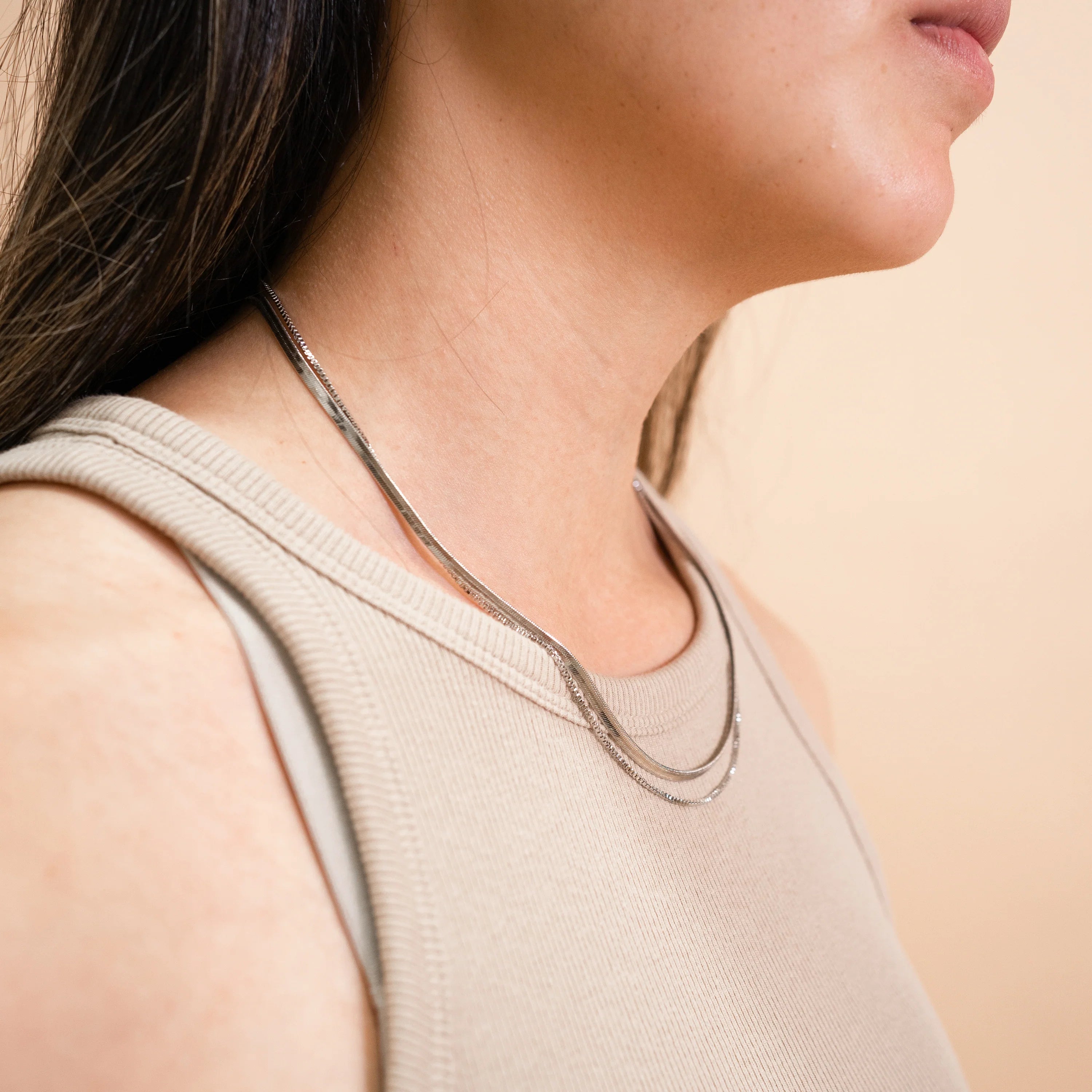 Double Layered Metal Necklace - SOMIY