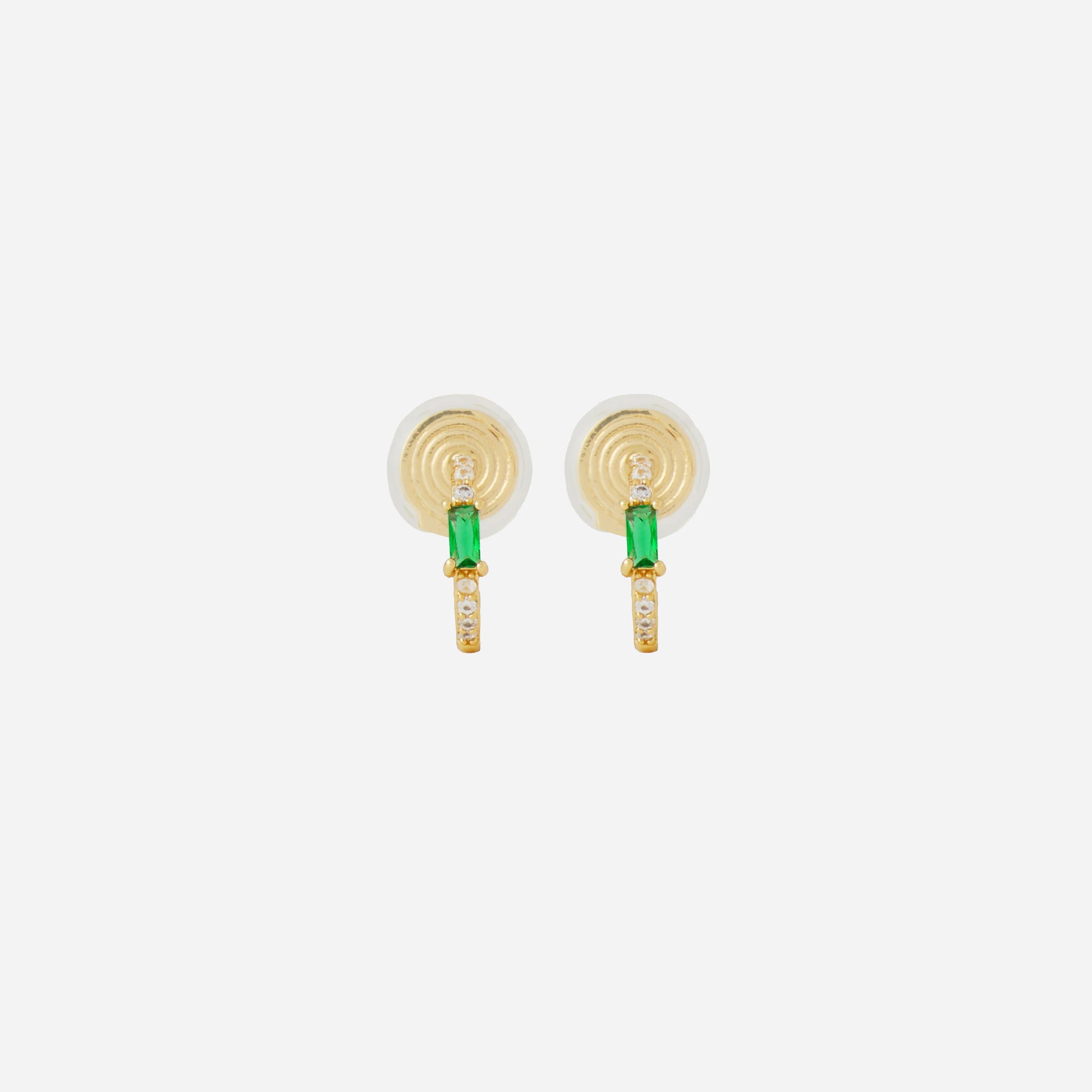 Green Gemstone Clip-On Earrings - SOMIY