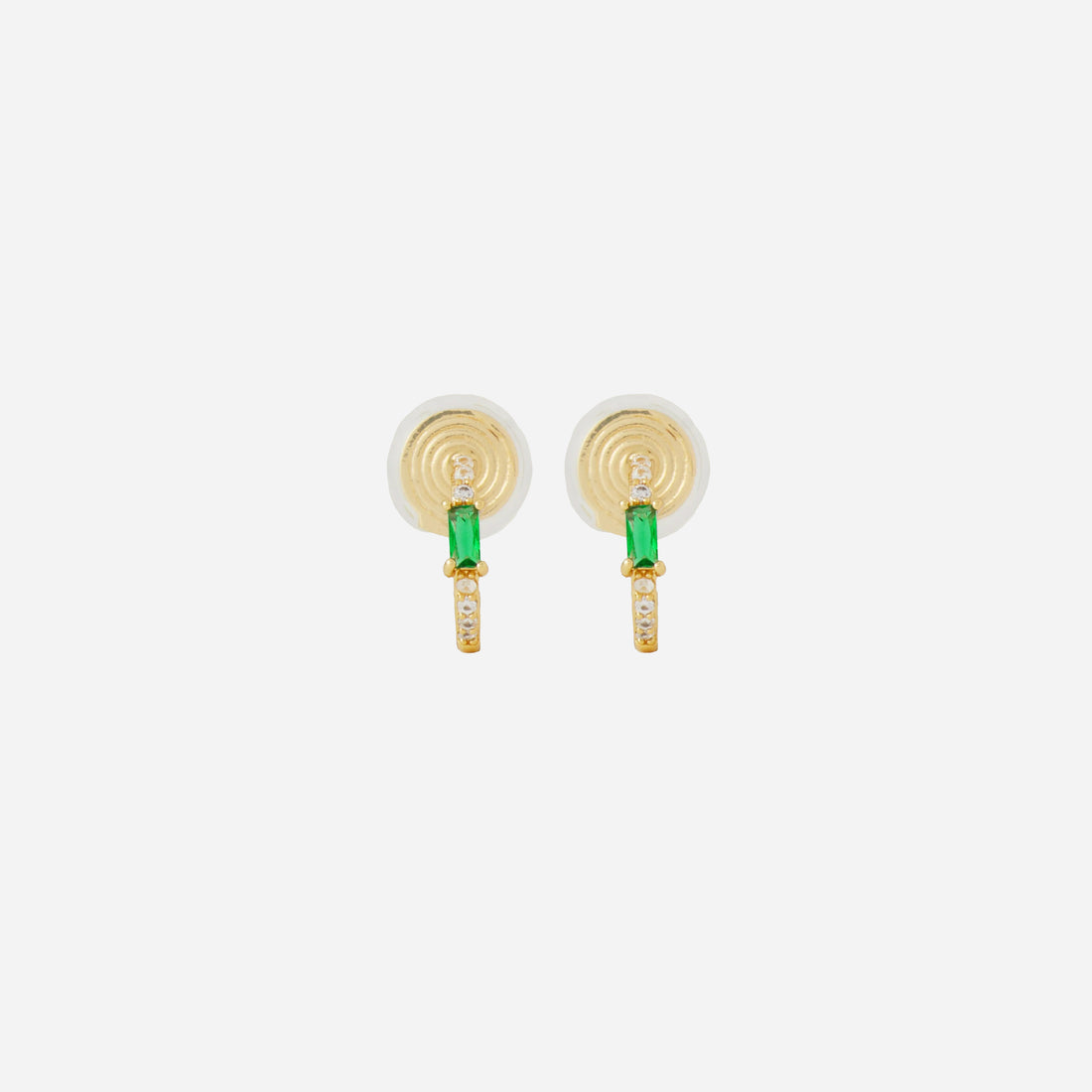 Green Gemstone Clip-On Earrings - SOMIY