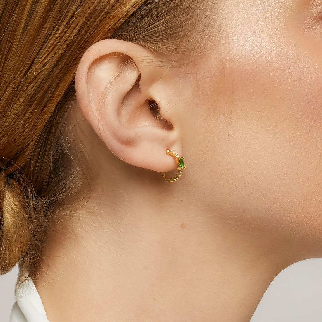 Gold Resin Pavehoop clip-on earrings by SOMIY – pain-free non-pierced jewelry for everyday wear