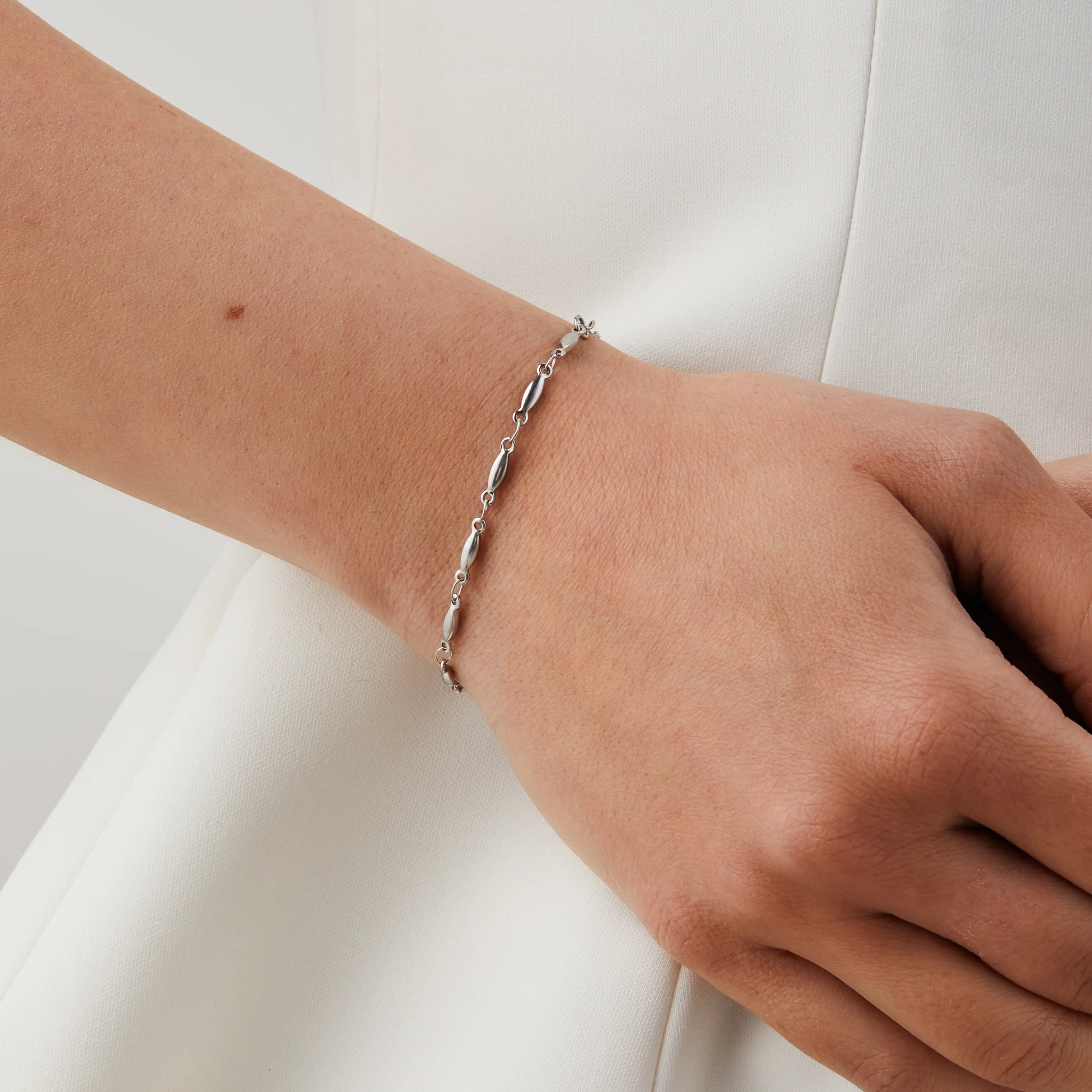 Oval Bead Chain Metal Bracelet - SOMIY