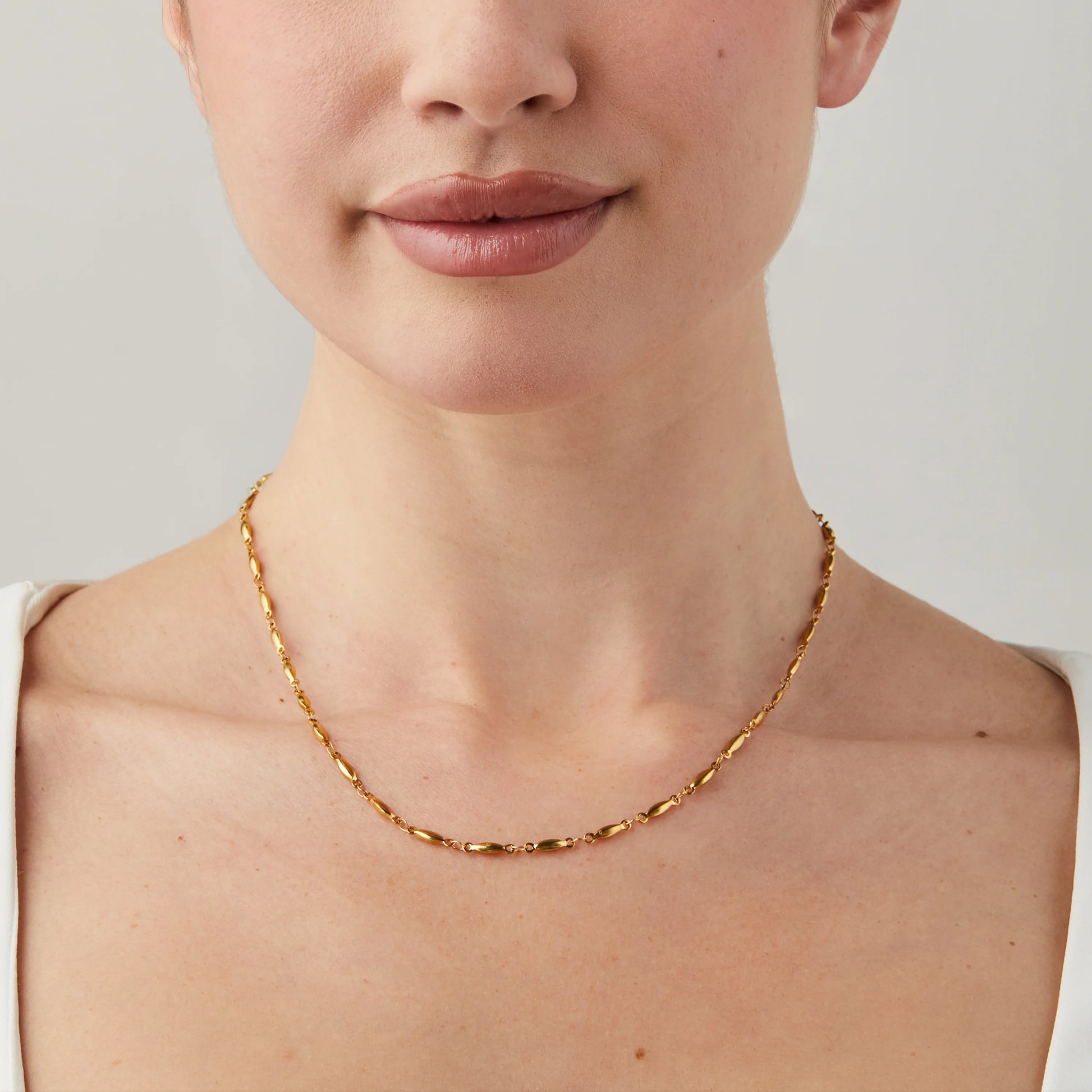 Oval Bead Chain Necklace - SOMIY