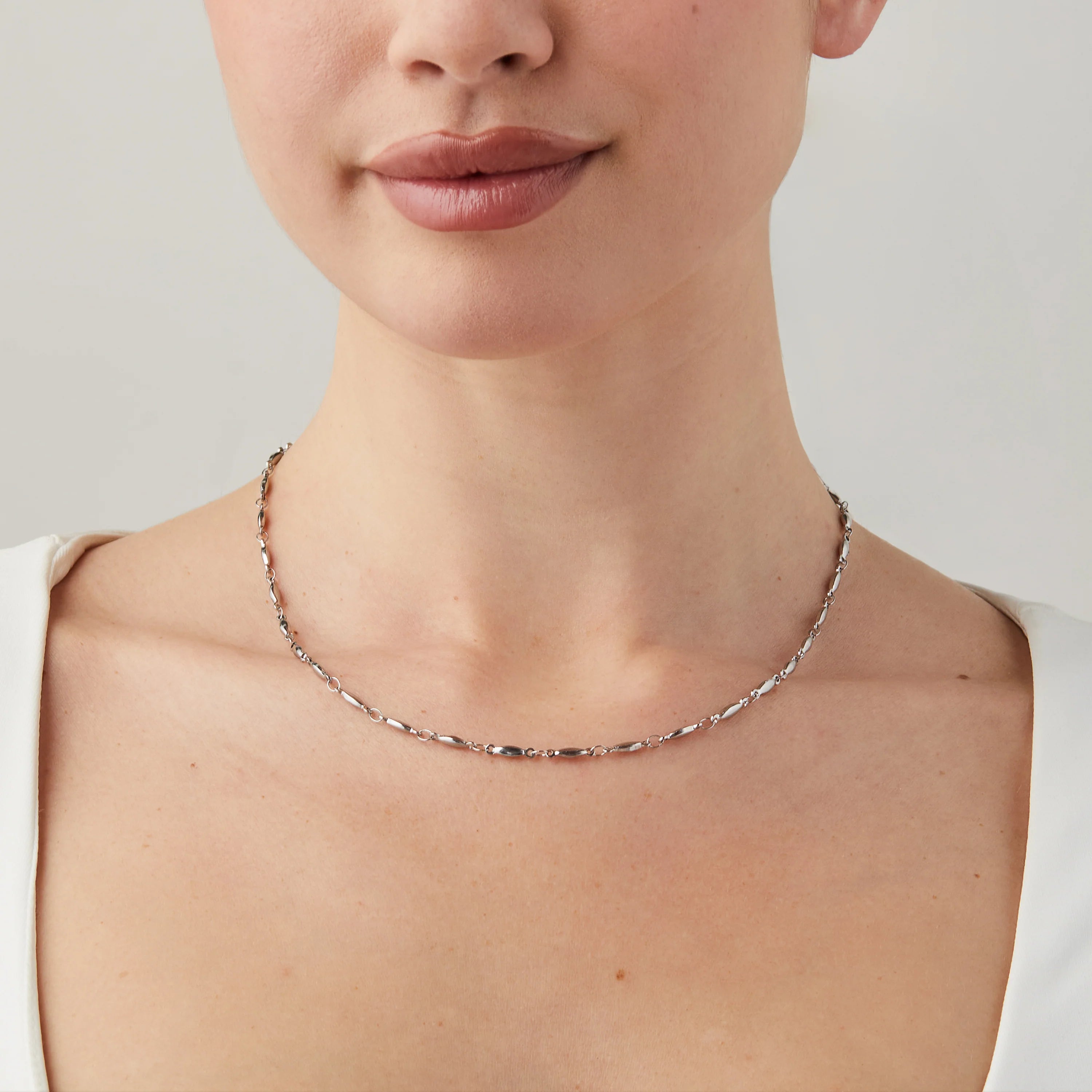 Oval Bead Chain Necklace - SOMIY