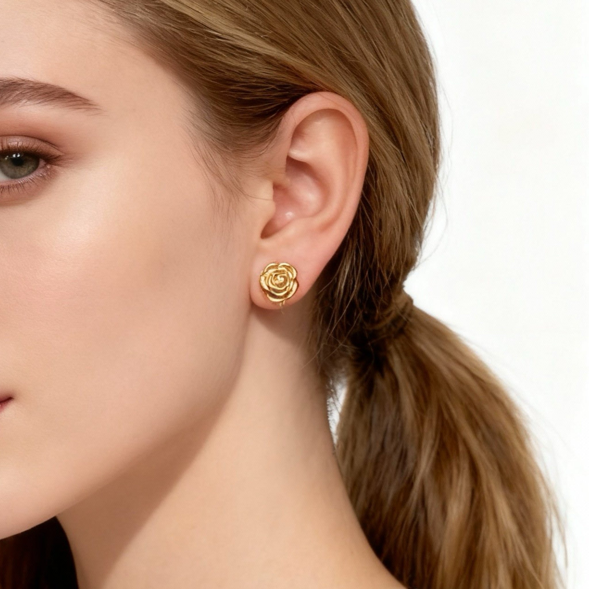 rose Clip-On Stud Earrings