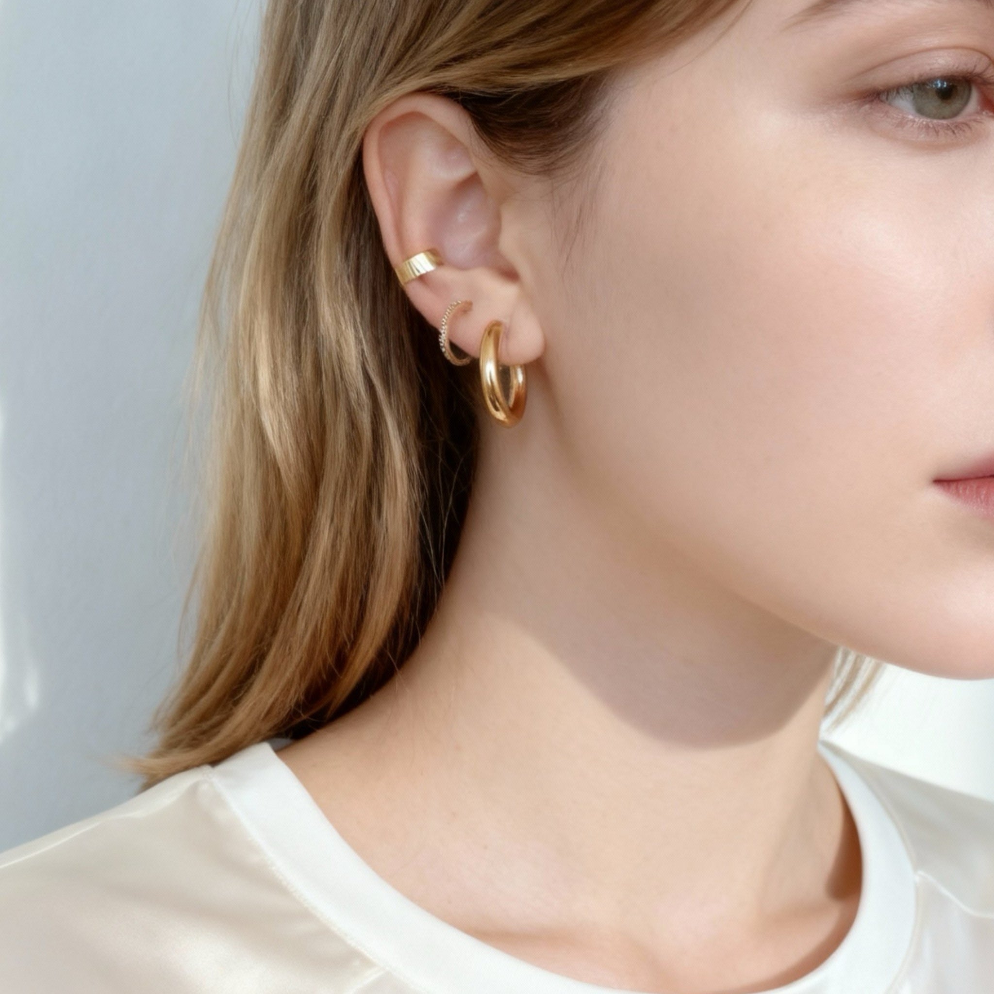 S925 Sterling Silver Circle Ear Cuff