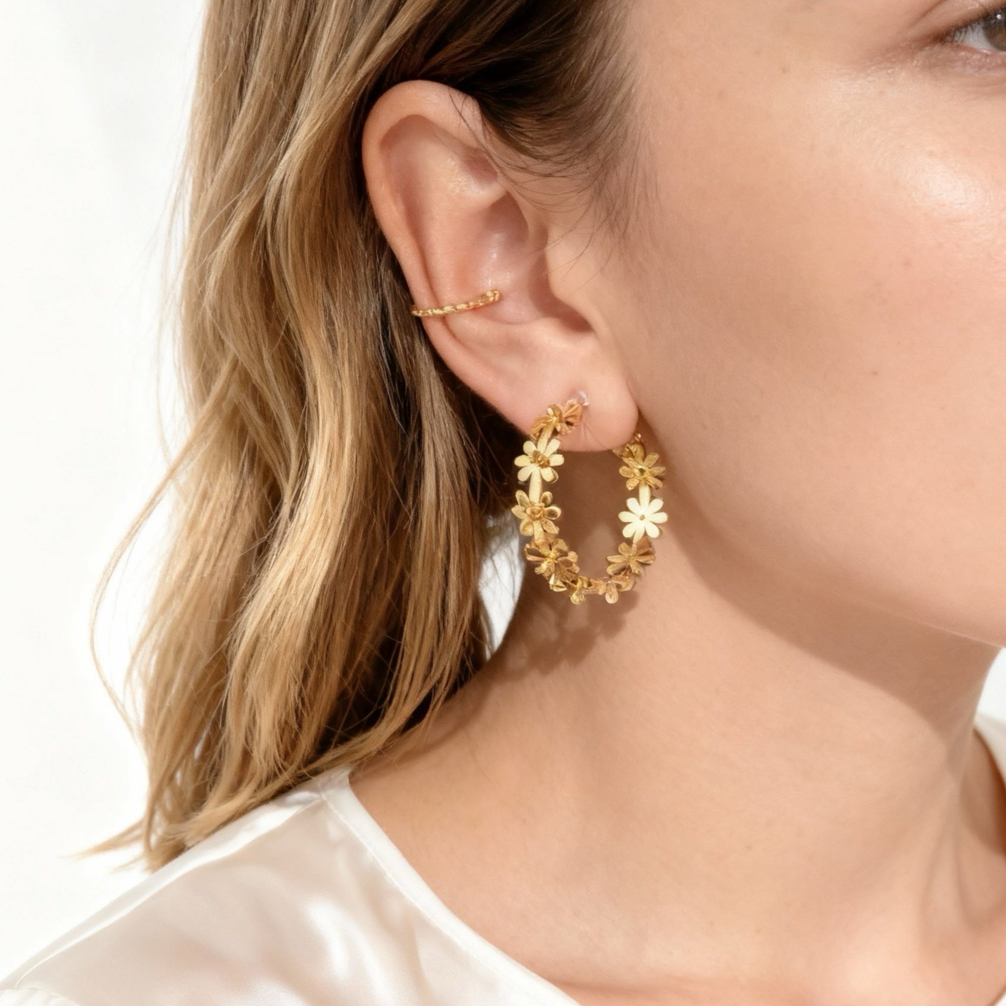 Wreath Size Clip-On Hoop Earrings for non-pierced ears – SOMIY