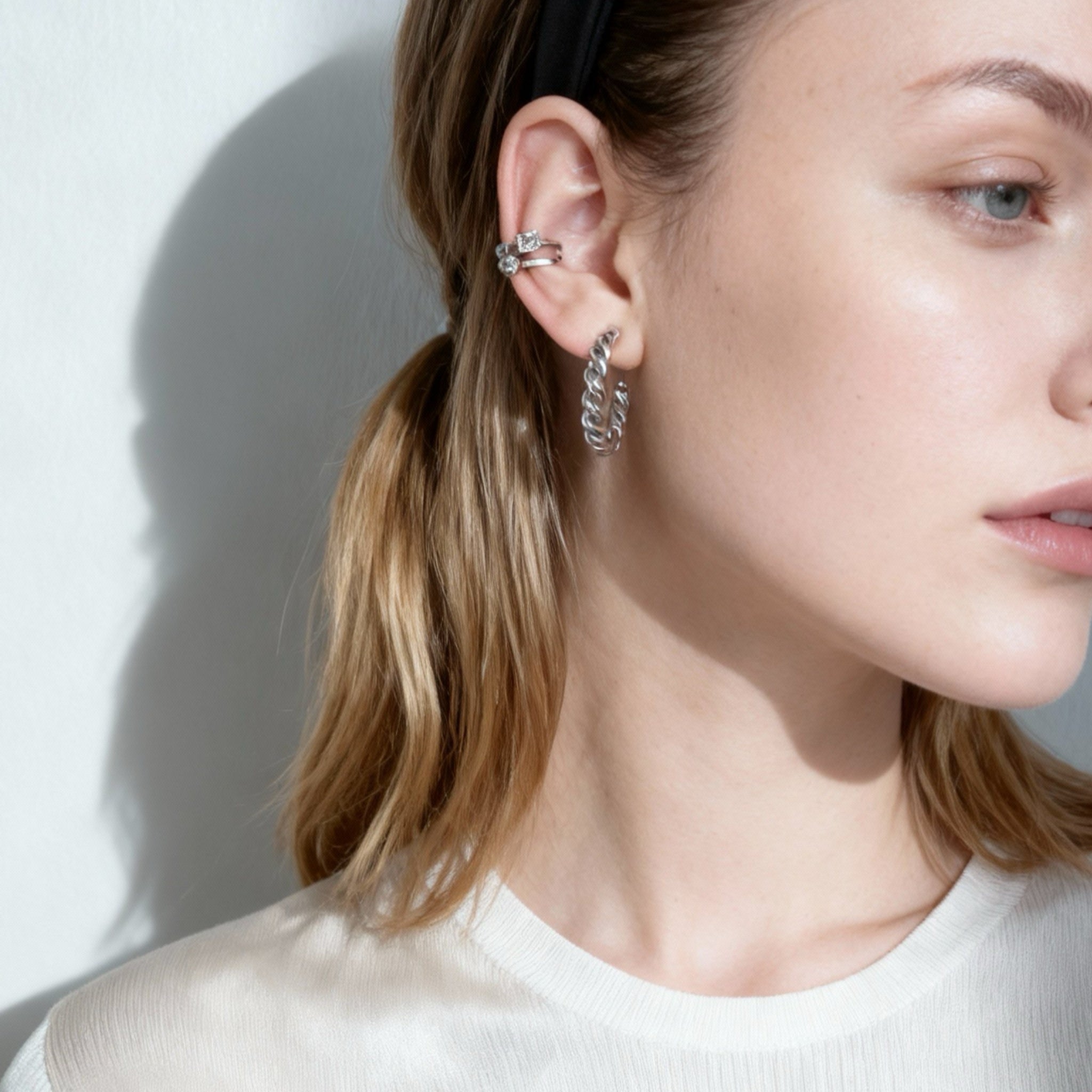 Diamond and double  Ear Cuff