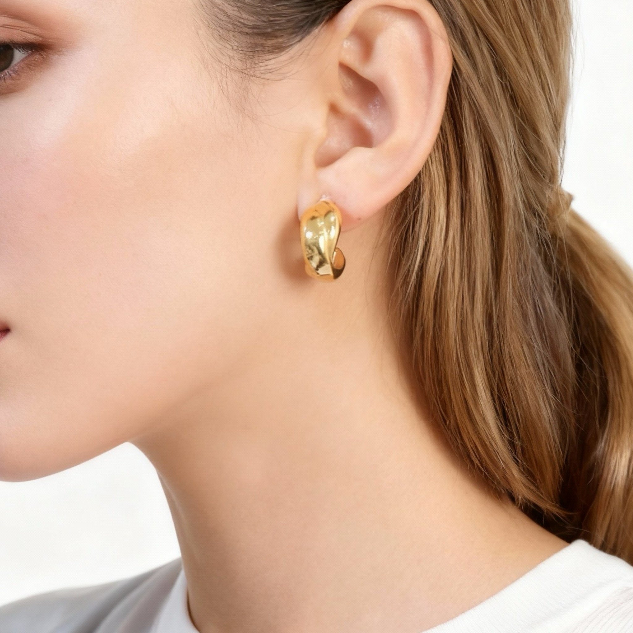 Cross Clip-on Hoop Earrings