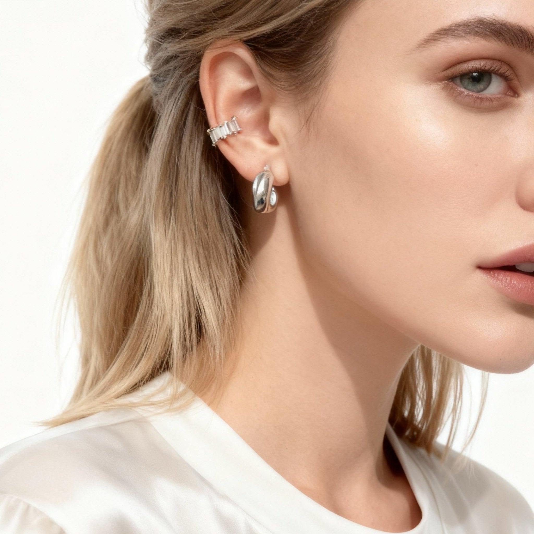Cross Clip-on Hoop Earrings