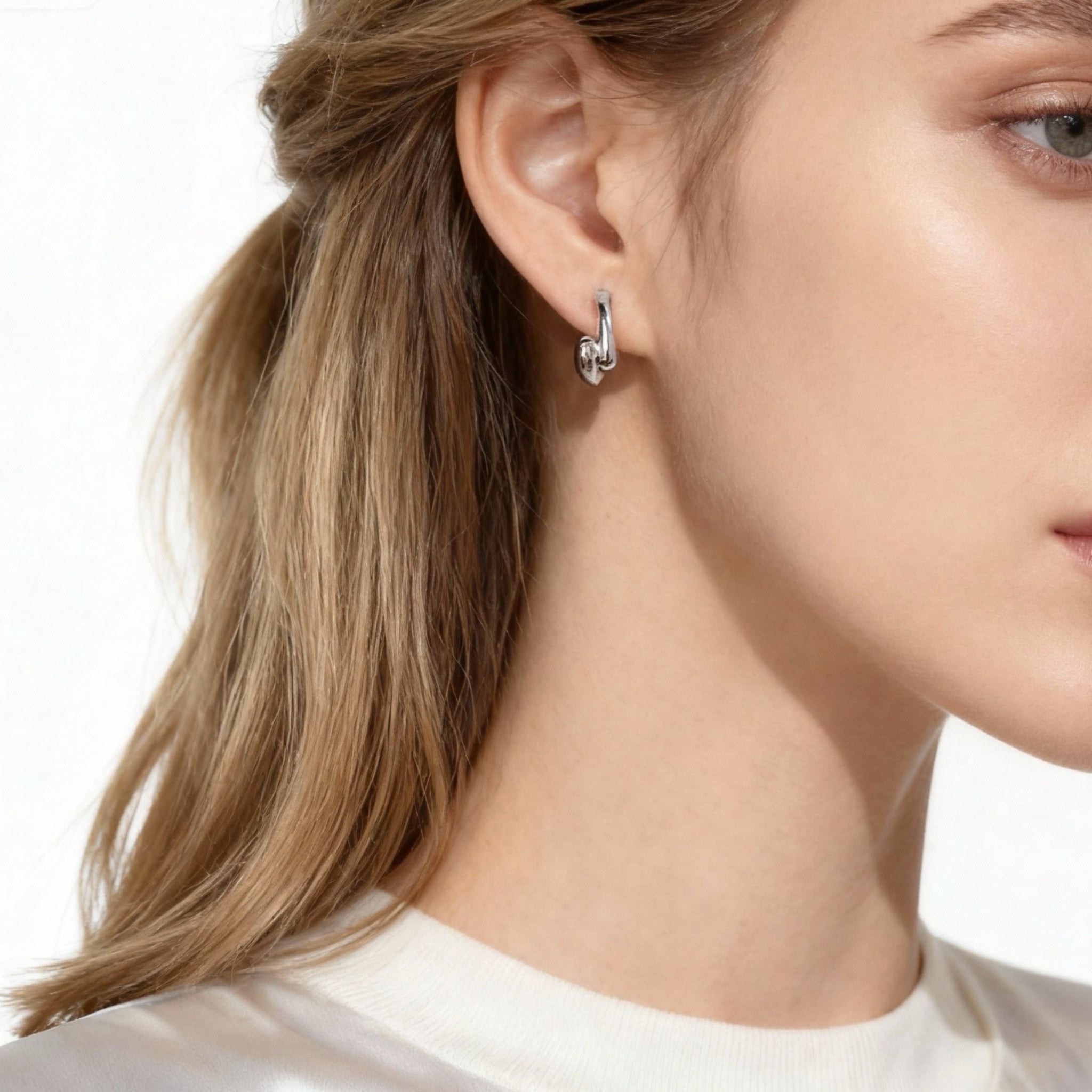 Geometric Teardrop Clip-On Earring