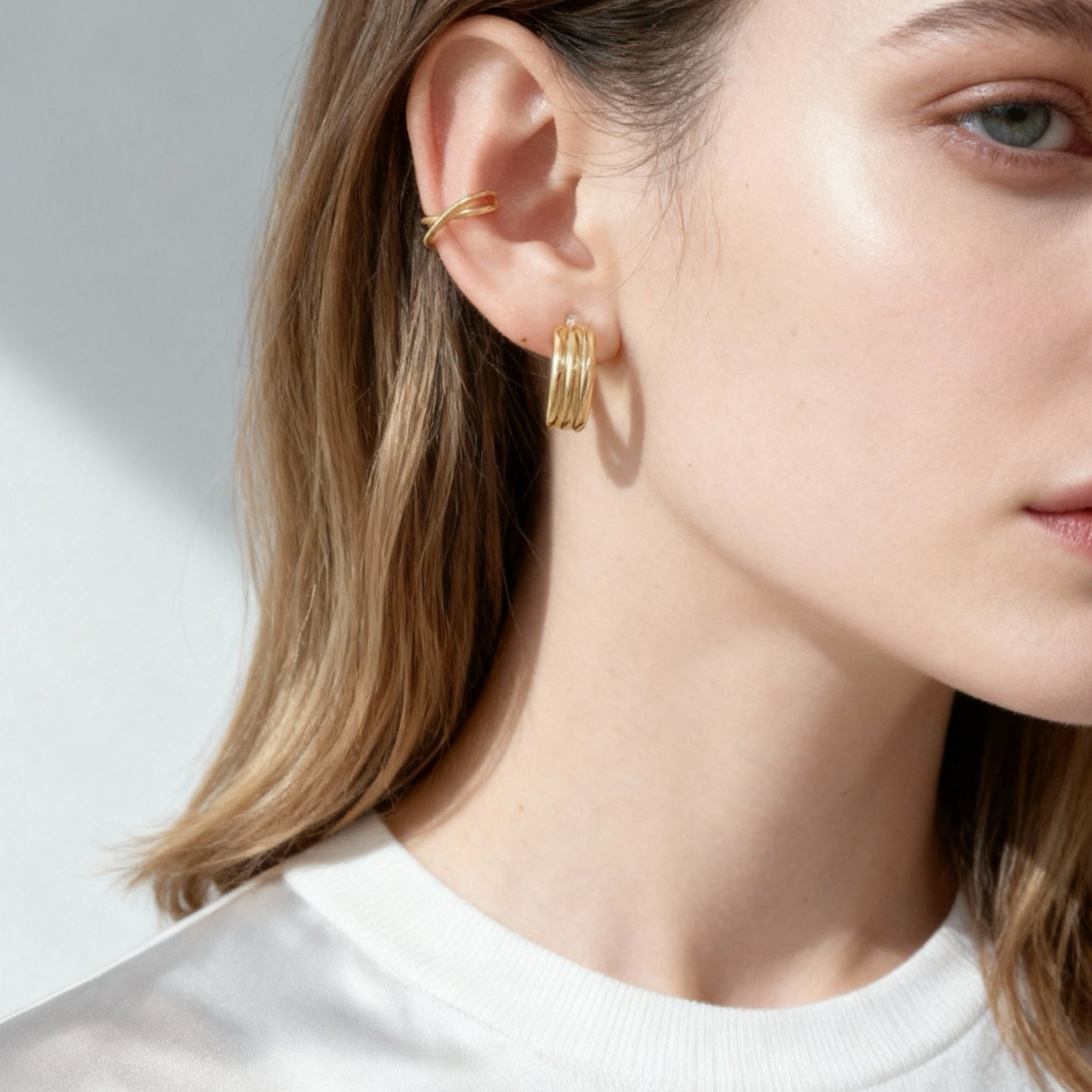 Multi-layer hoop clip-on hoop earrings for non-pierced ears – SOMIY