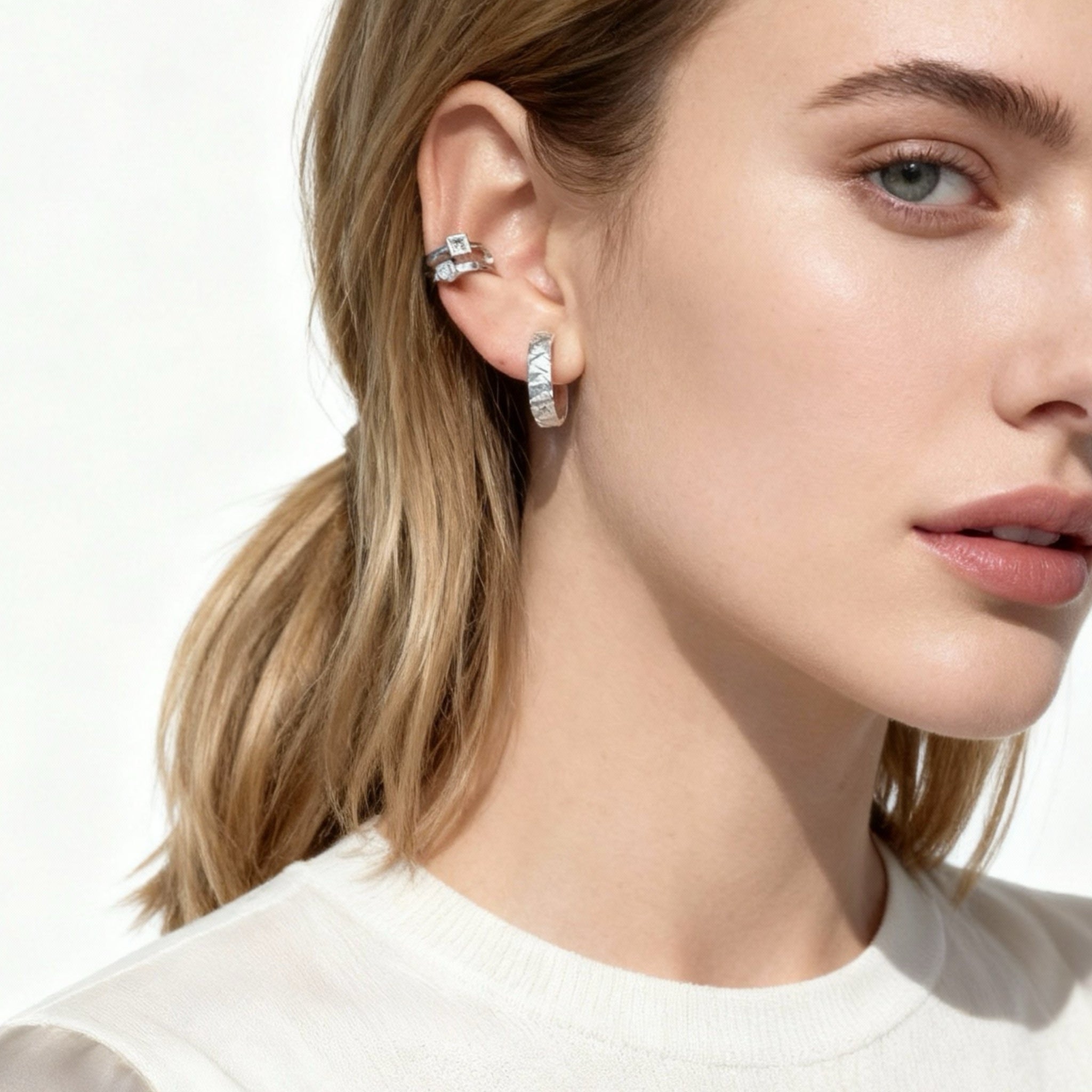 Diamond and double  Ear Cuff