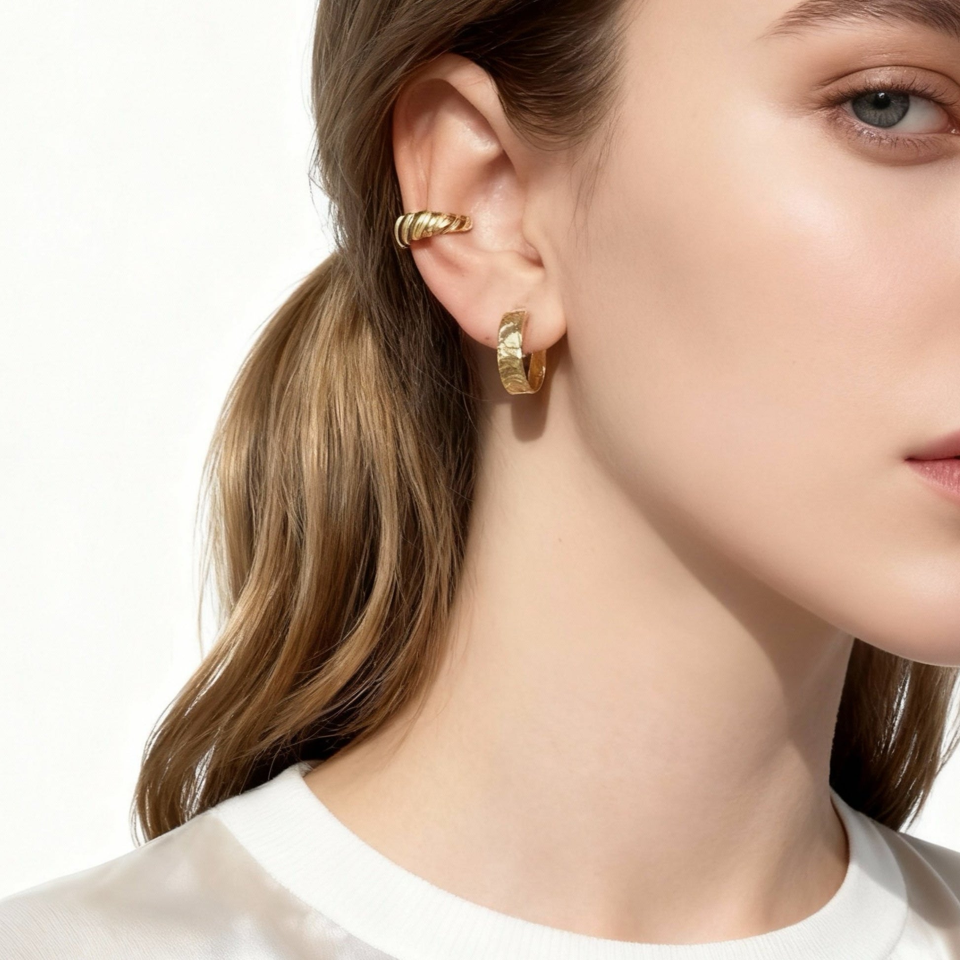 S925 Sterling Silver Croissant Ear Cuff ear cuff for non-pierced ears – SOMIY