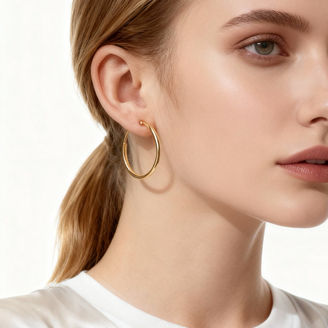 Goldhoop clip-on earrings by SOMIY – pain-free non-pierced jewelry for everyday wear