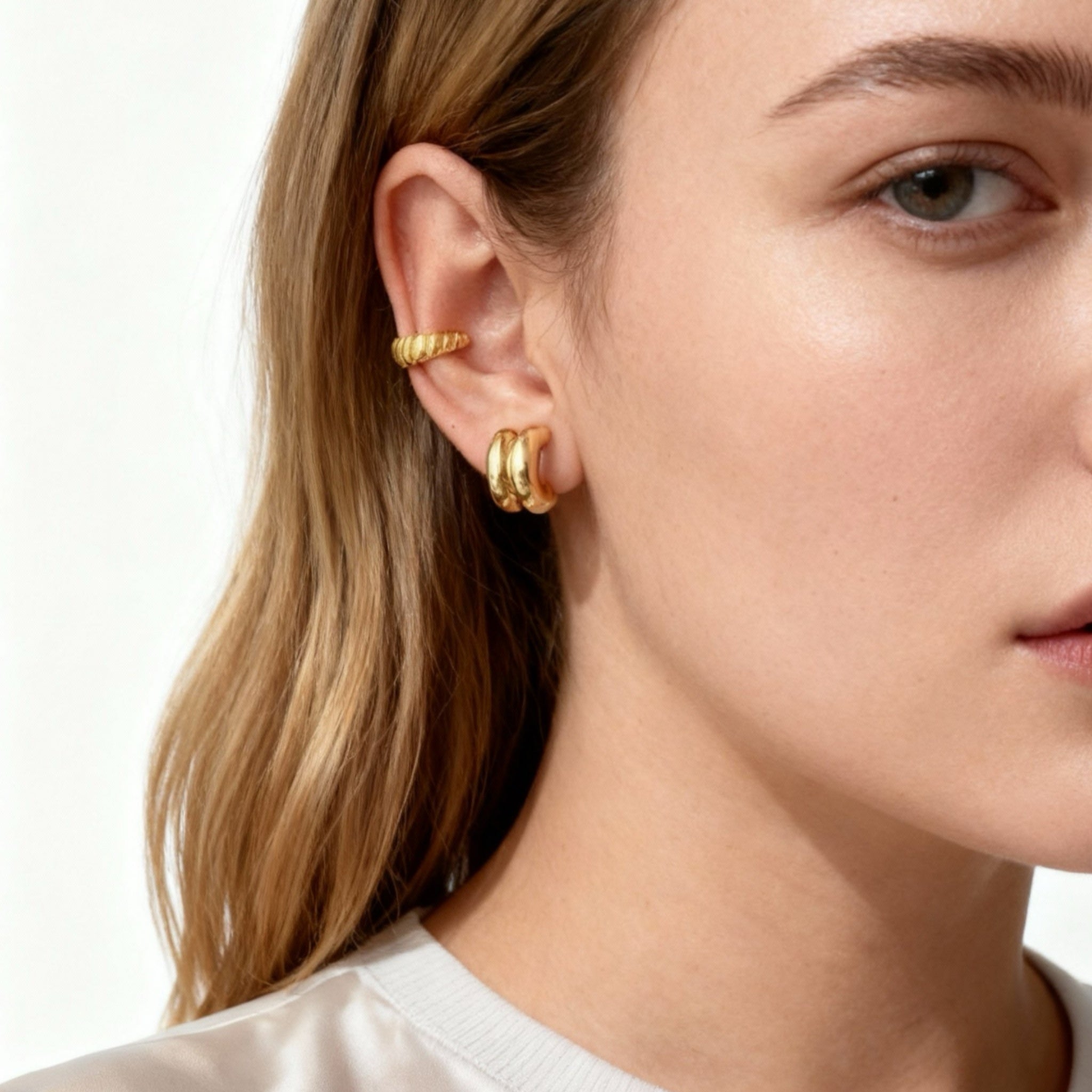 Double Hoop Clip-On Earrings