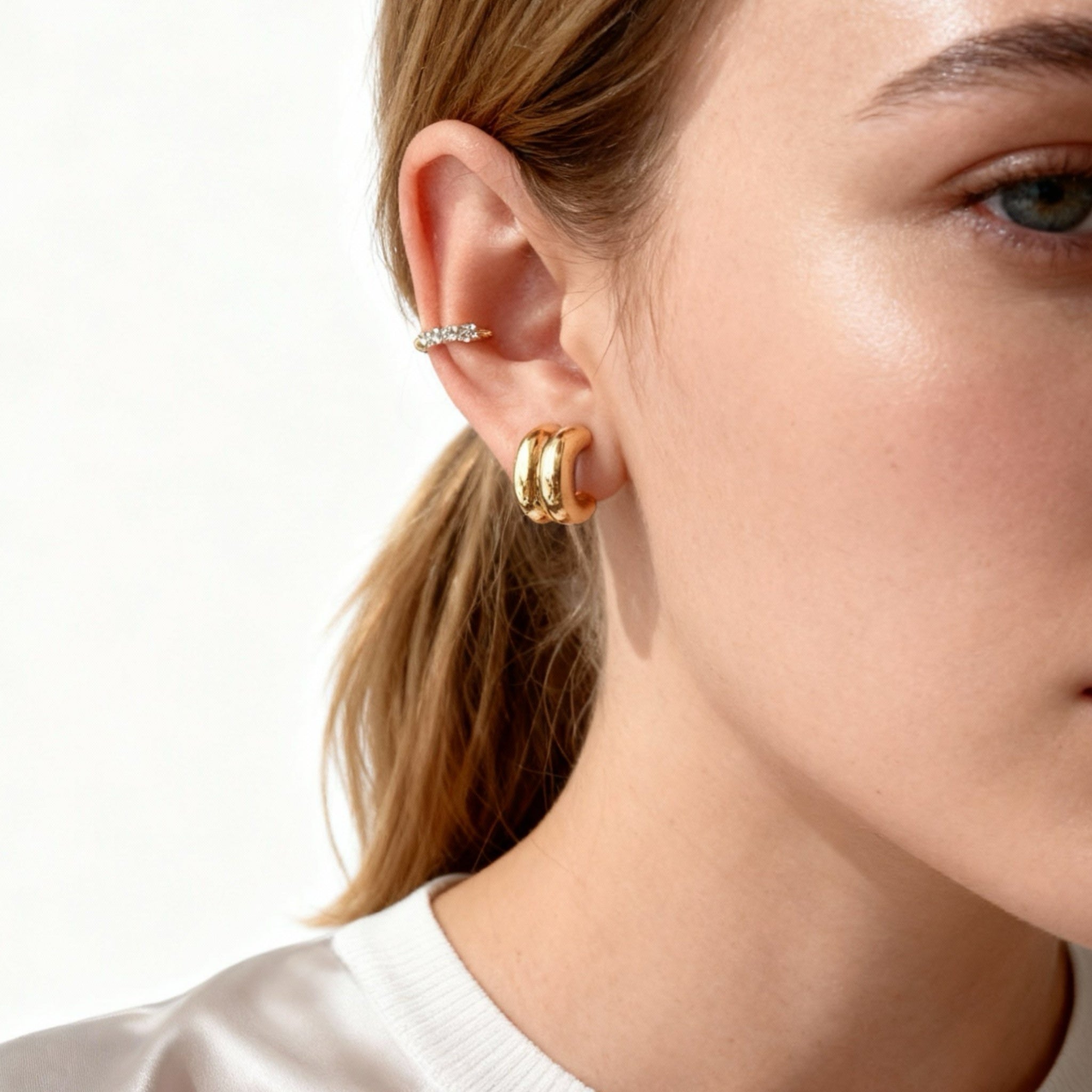 Double Hoop Clip-On Earrings