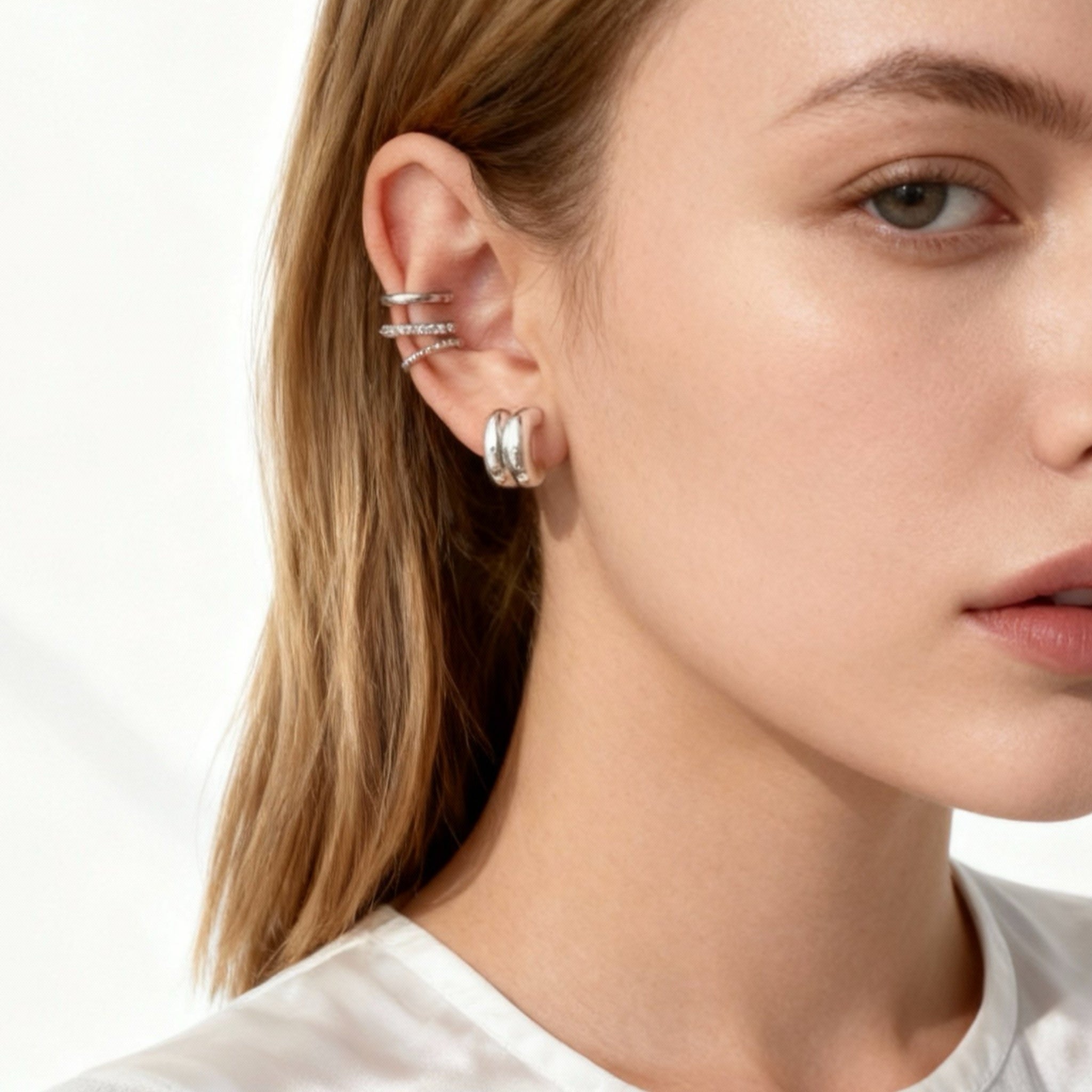 Double Hoop Clip-On Earrings