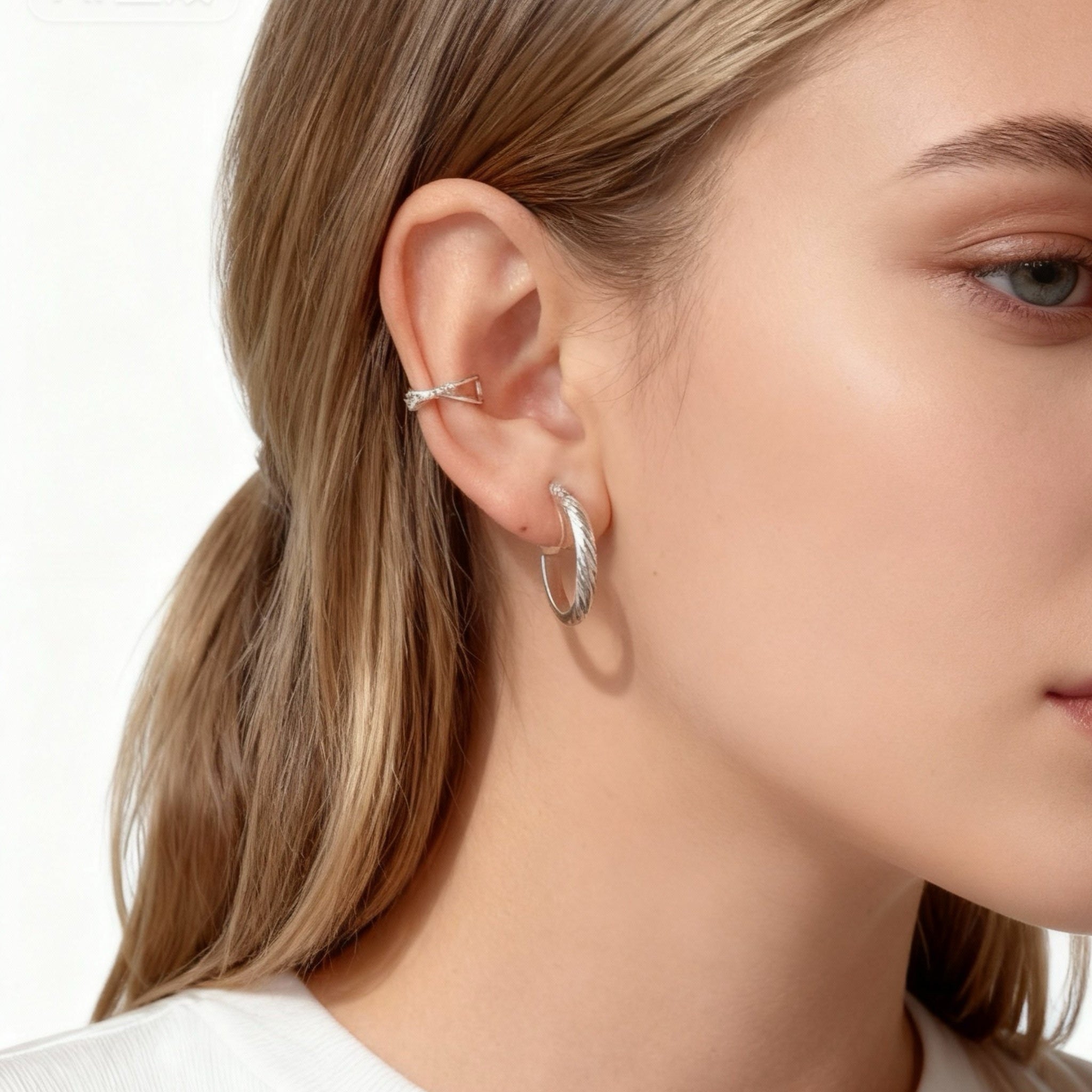 S925 Sterling Silver Micro-Pavé Silver Constellation Ear-Cuff