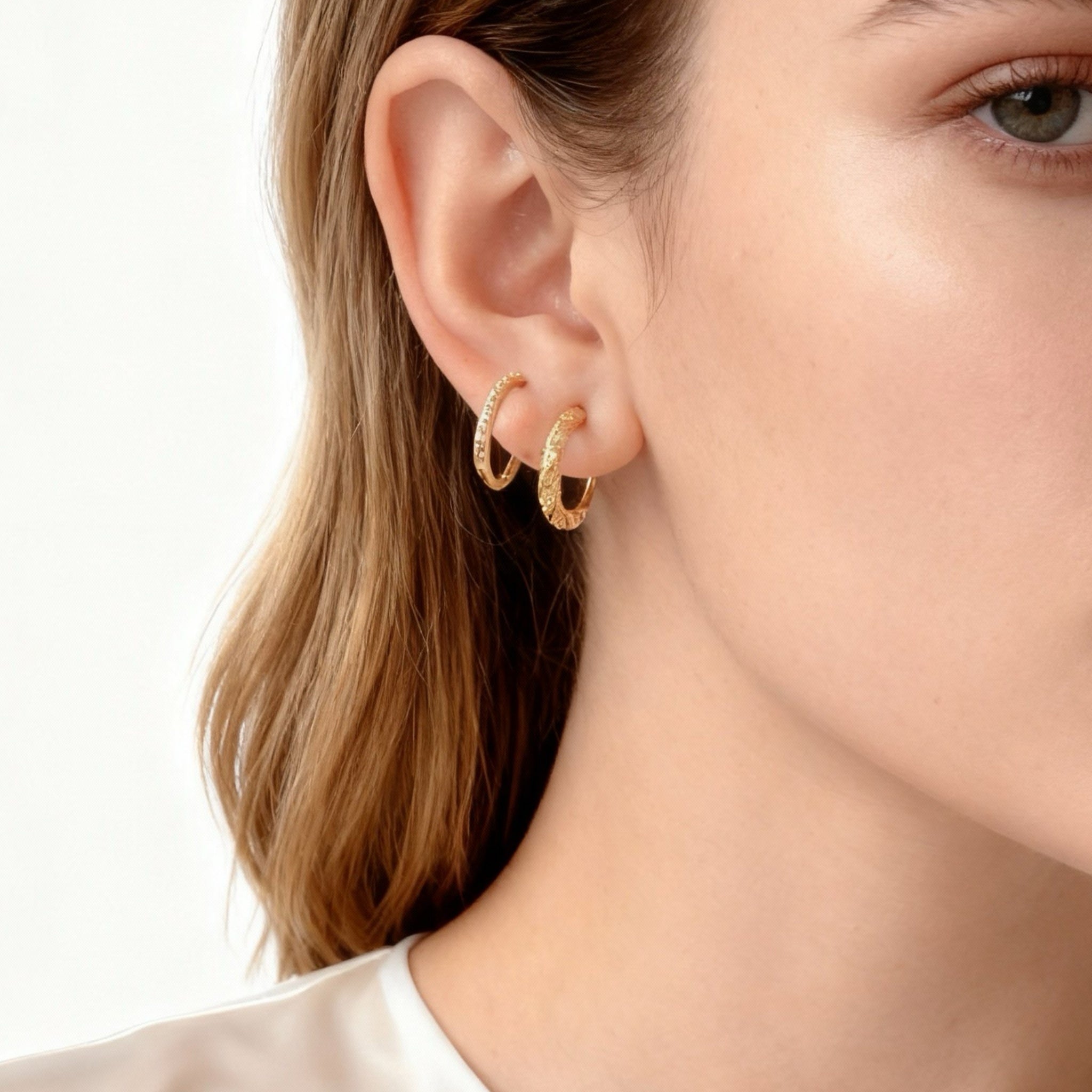 Diamond Pave Hoop Clip-on Earrings