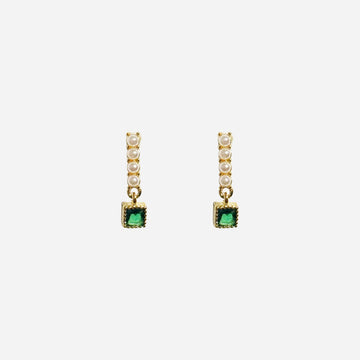 Gold Pearl Resin Crystaldangle clip-on earrings by SOMIY – pain-free non-pierced jewelry for everyday wear