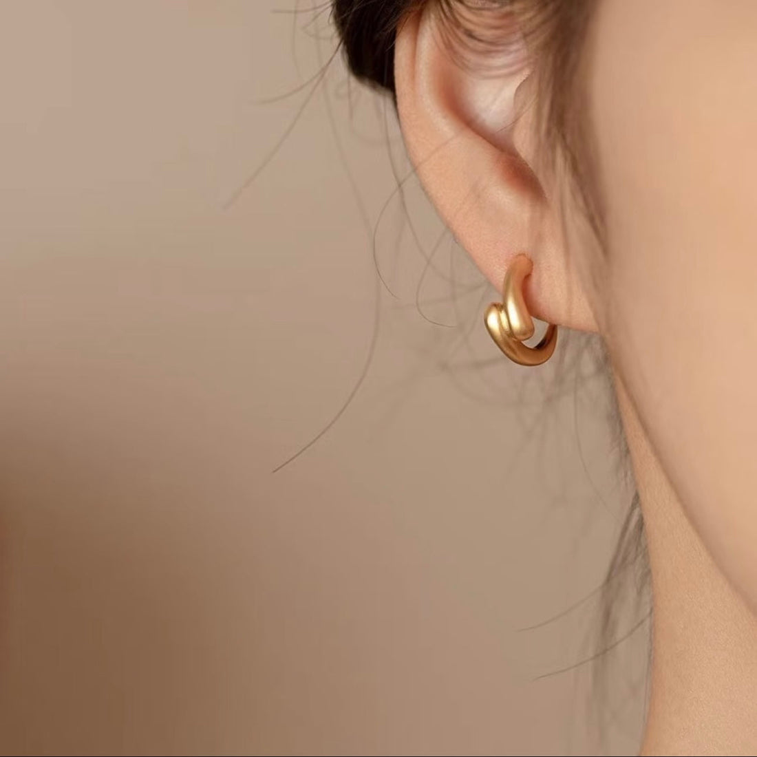 Geometric Teardrop Clip-On Earring