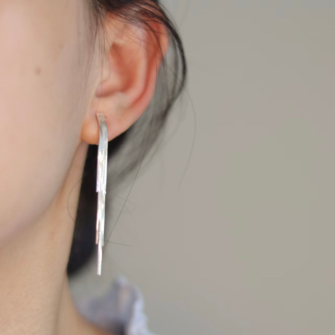 Irregular Tassel Dangle Clip-On Earrings