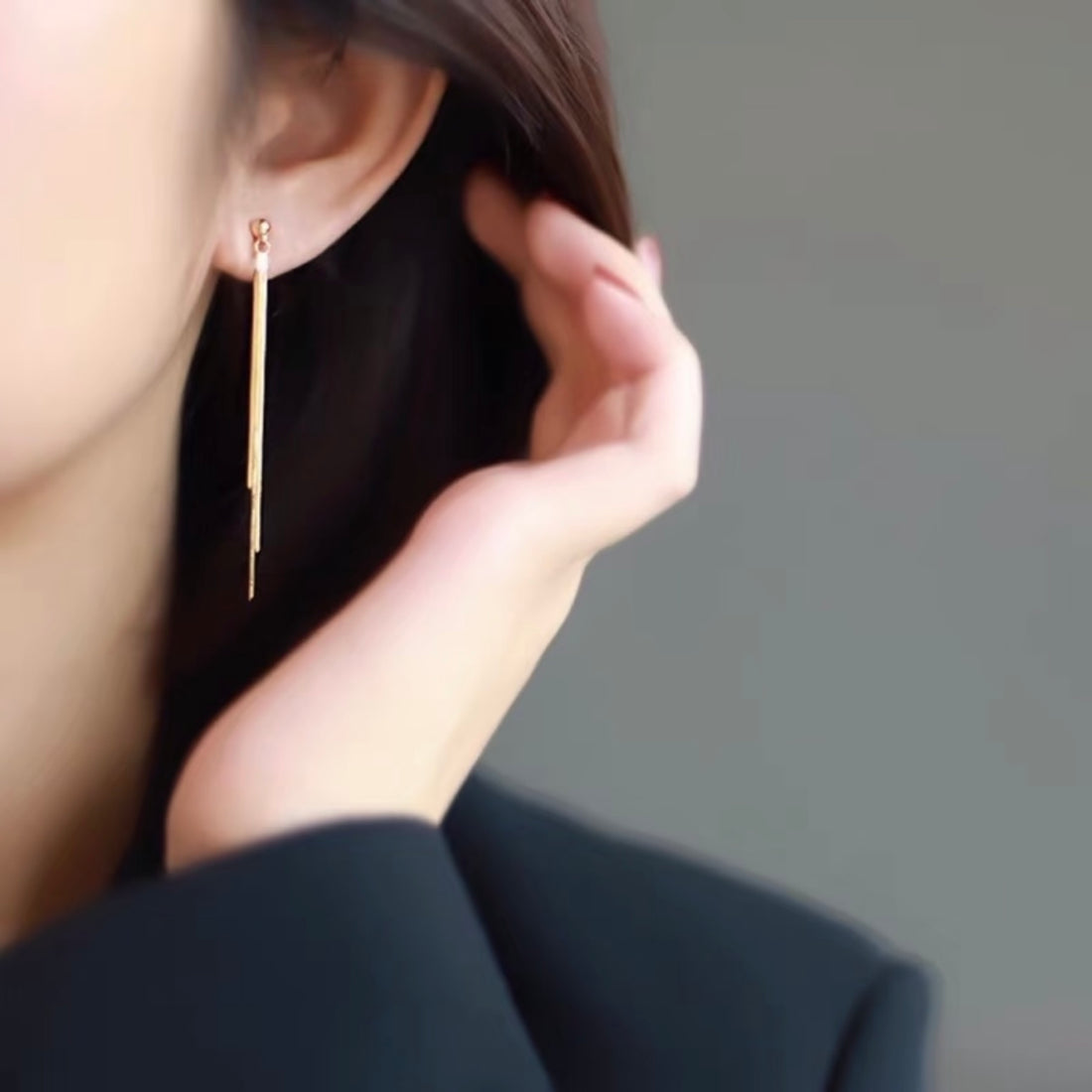 Delicate Bead Fringe Dangle Clip-On Earrings