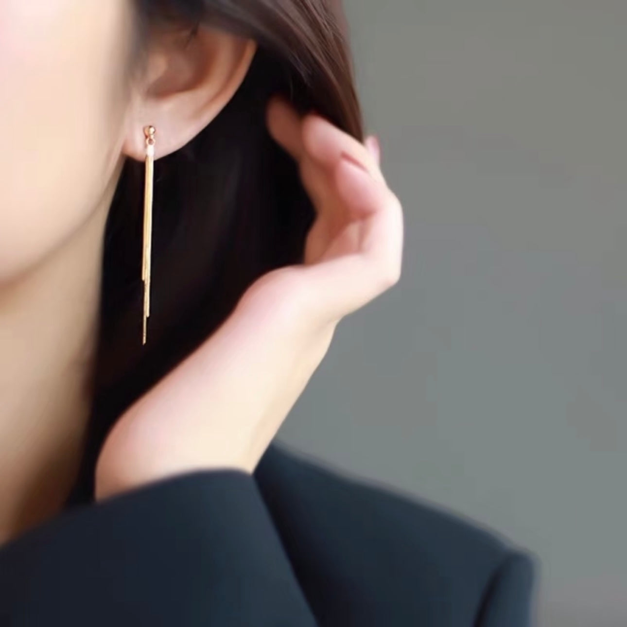 Delicate Bead Fringe Dangle Clip-On Earrings