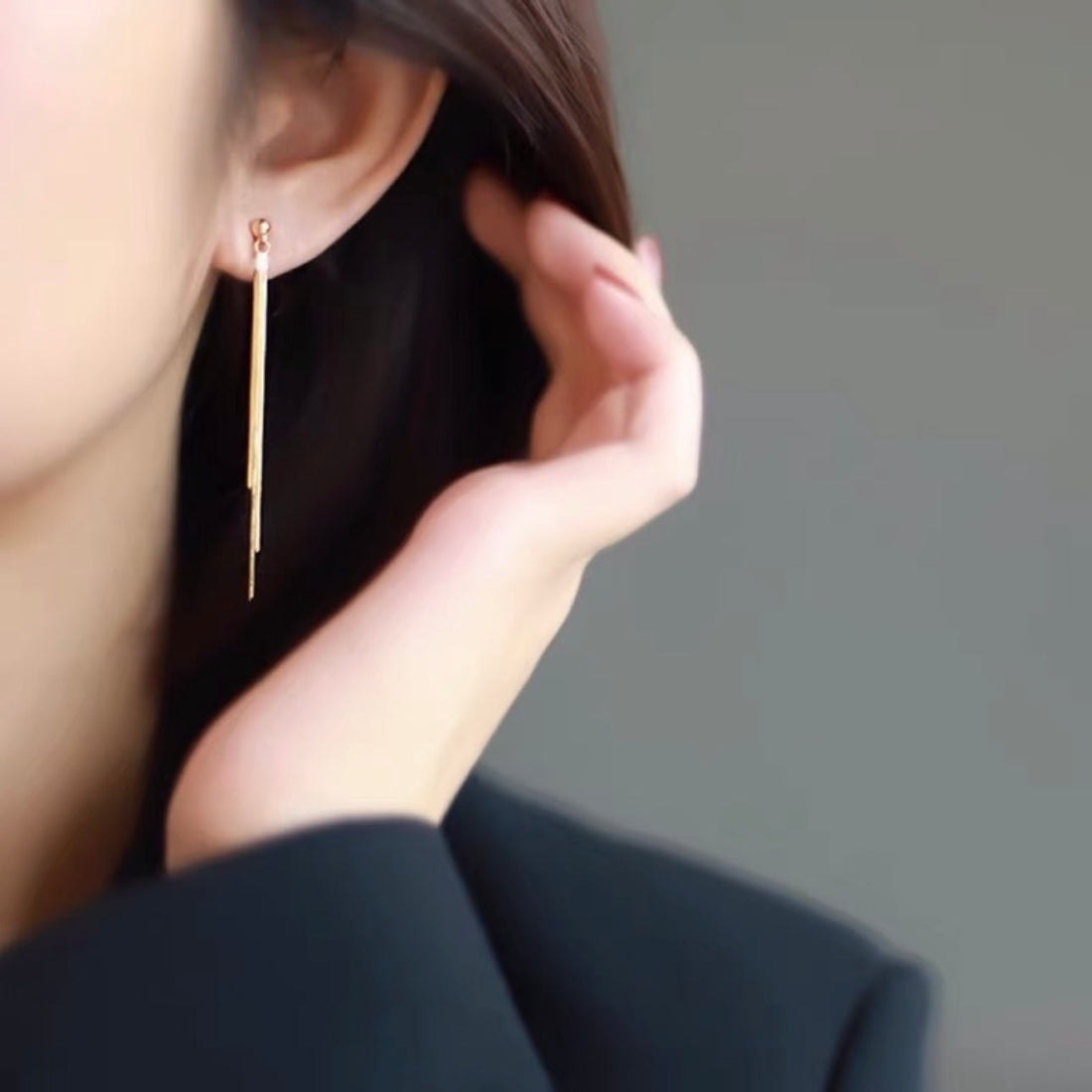 Delicate Bead Fringe Dangle Clip-On Earrings