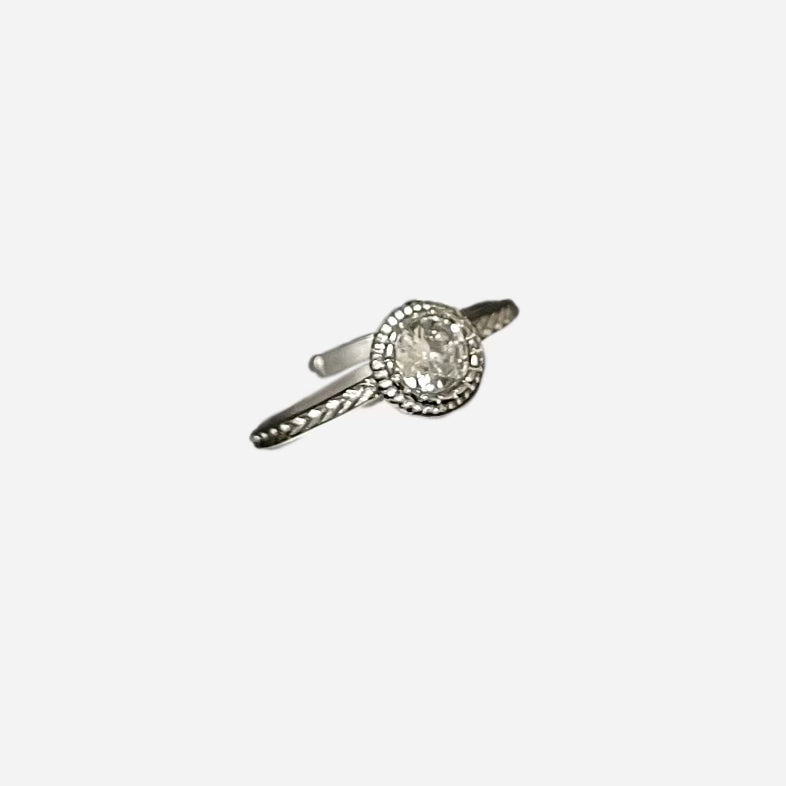 Single Drill Texture Open Ring - SOMIY
