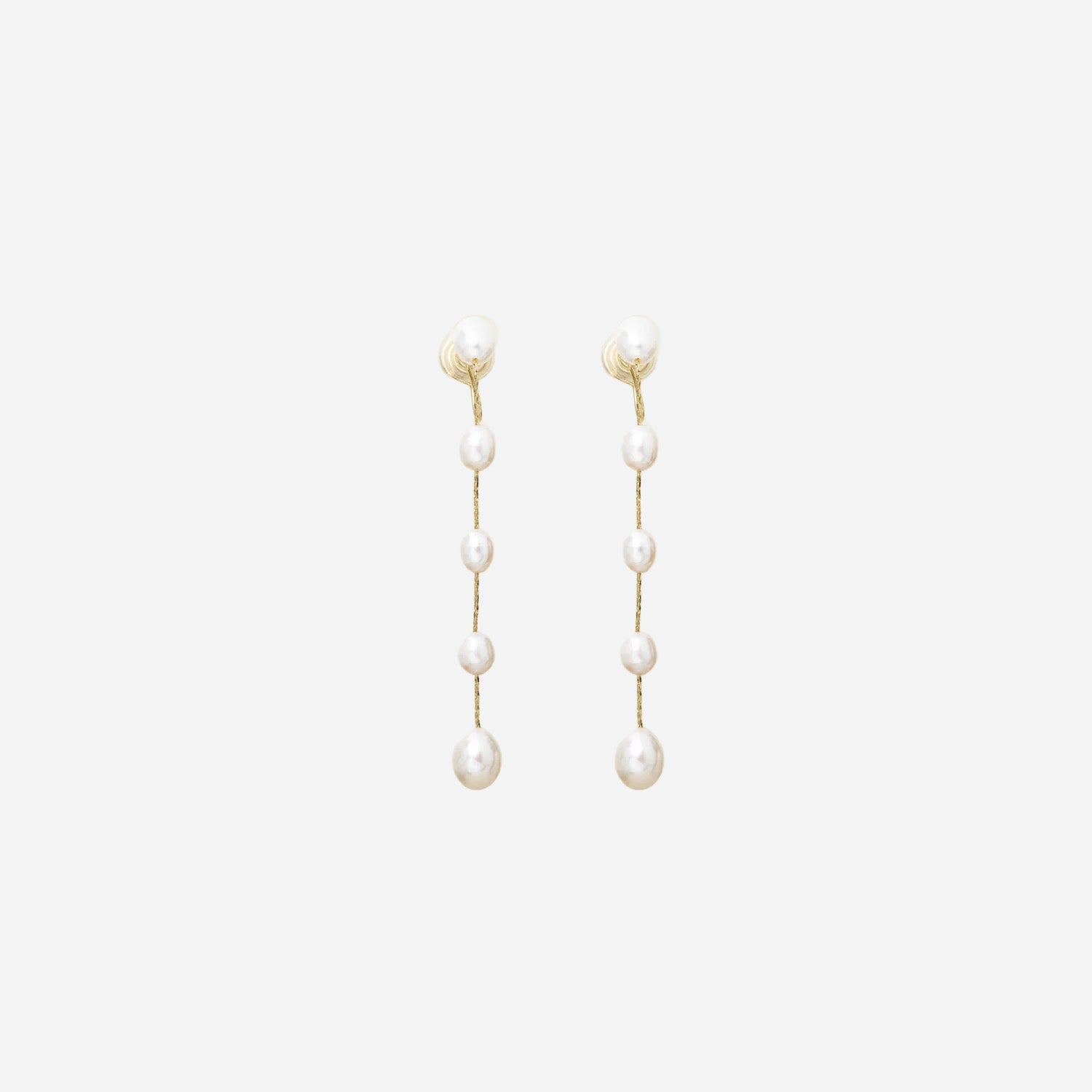 Silver Pearldangle clip-on earrings by SOMIY – pain-free non-pierced jewelry for everyday wear