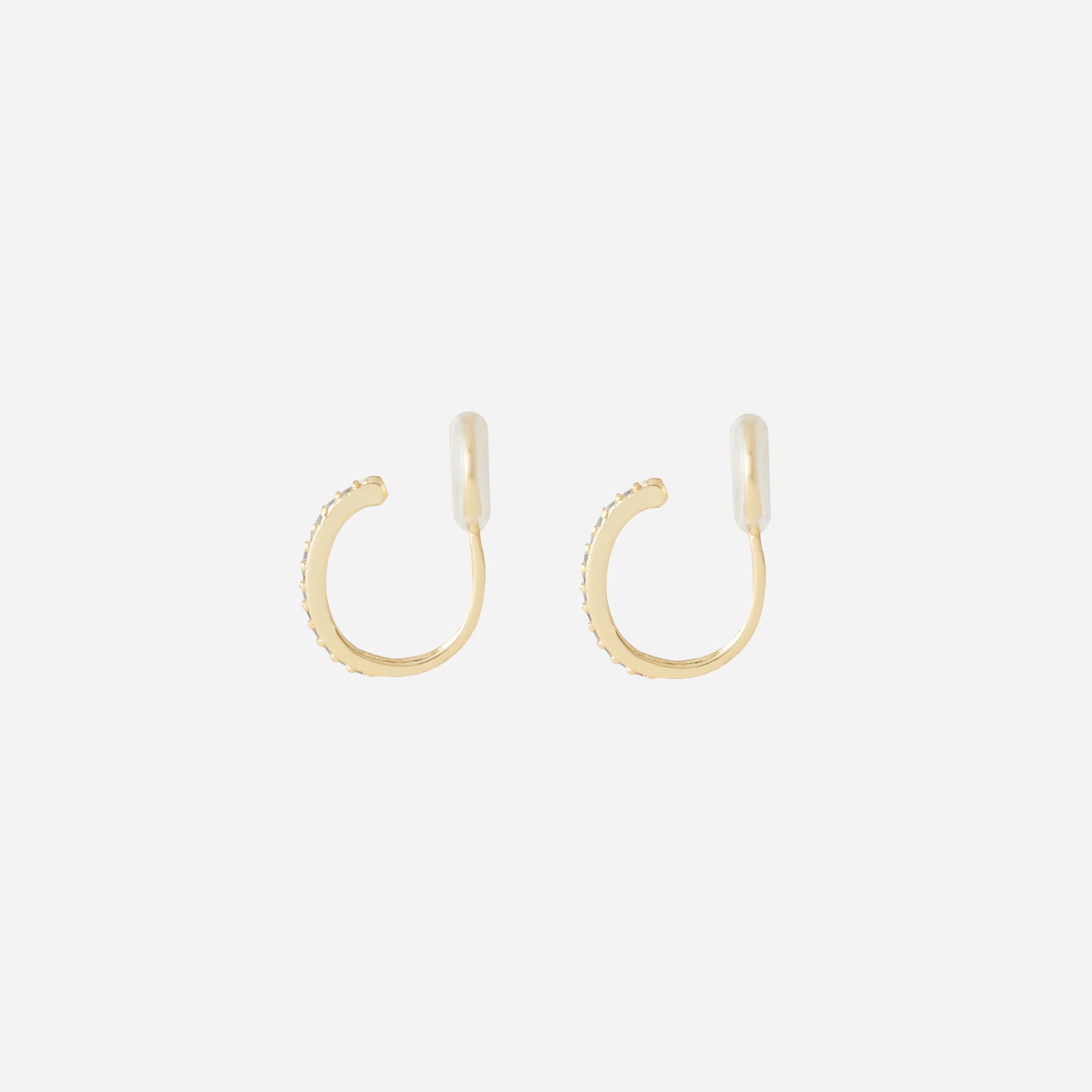 Pavé Hoop Clip-On Earrings - SOMIY