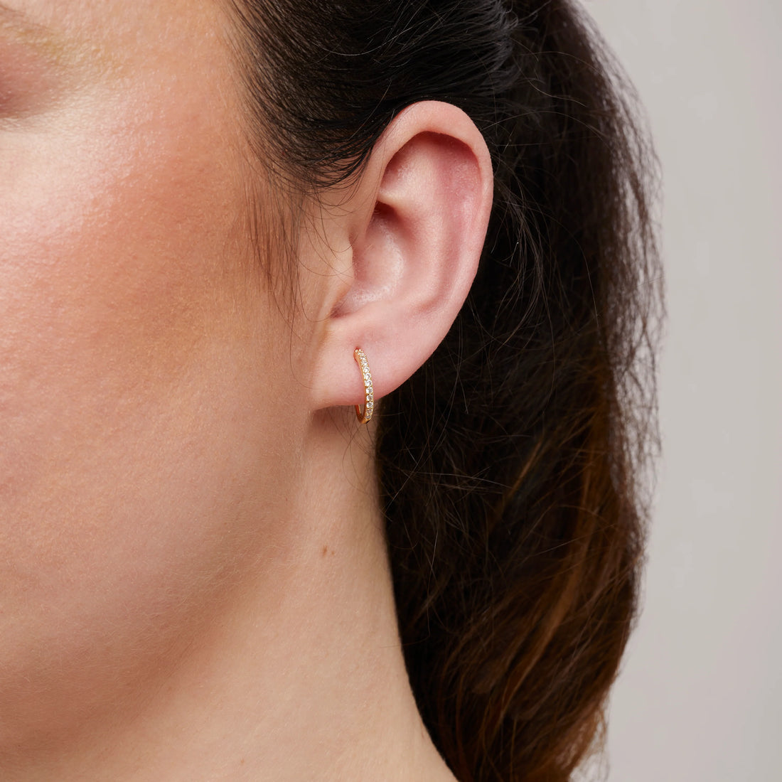 Pavé Hoop Clip-On Earrings - SOMIY