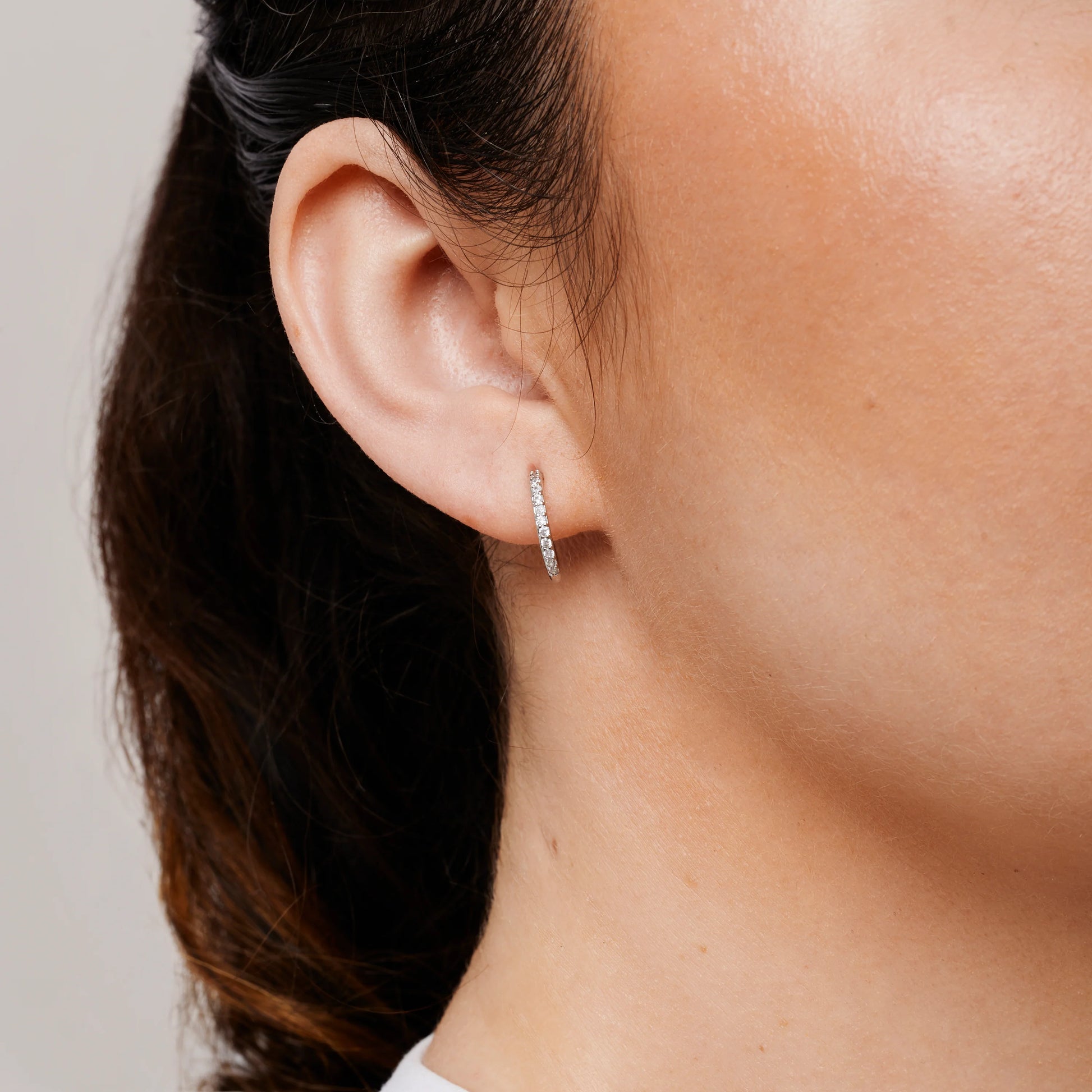 Pavé Hoop Clip-On Earrings - SOMIY