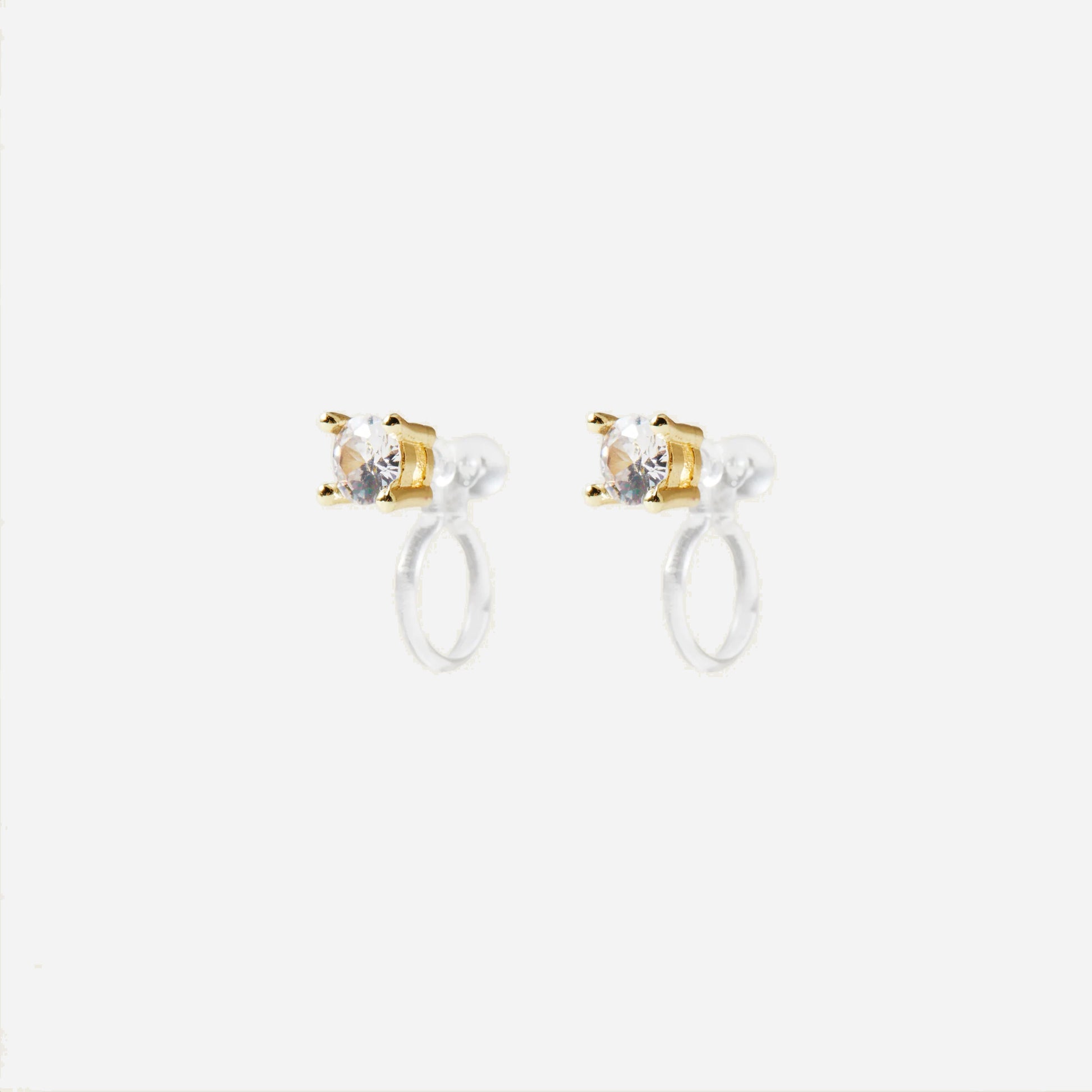 Crystal Prong-Stud Clip-On Earrings - SOMIY