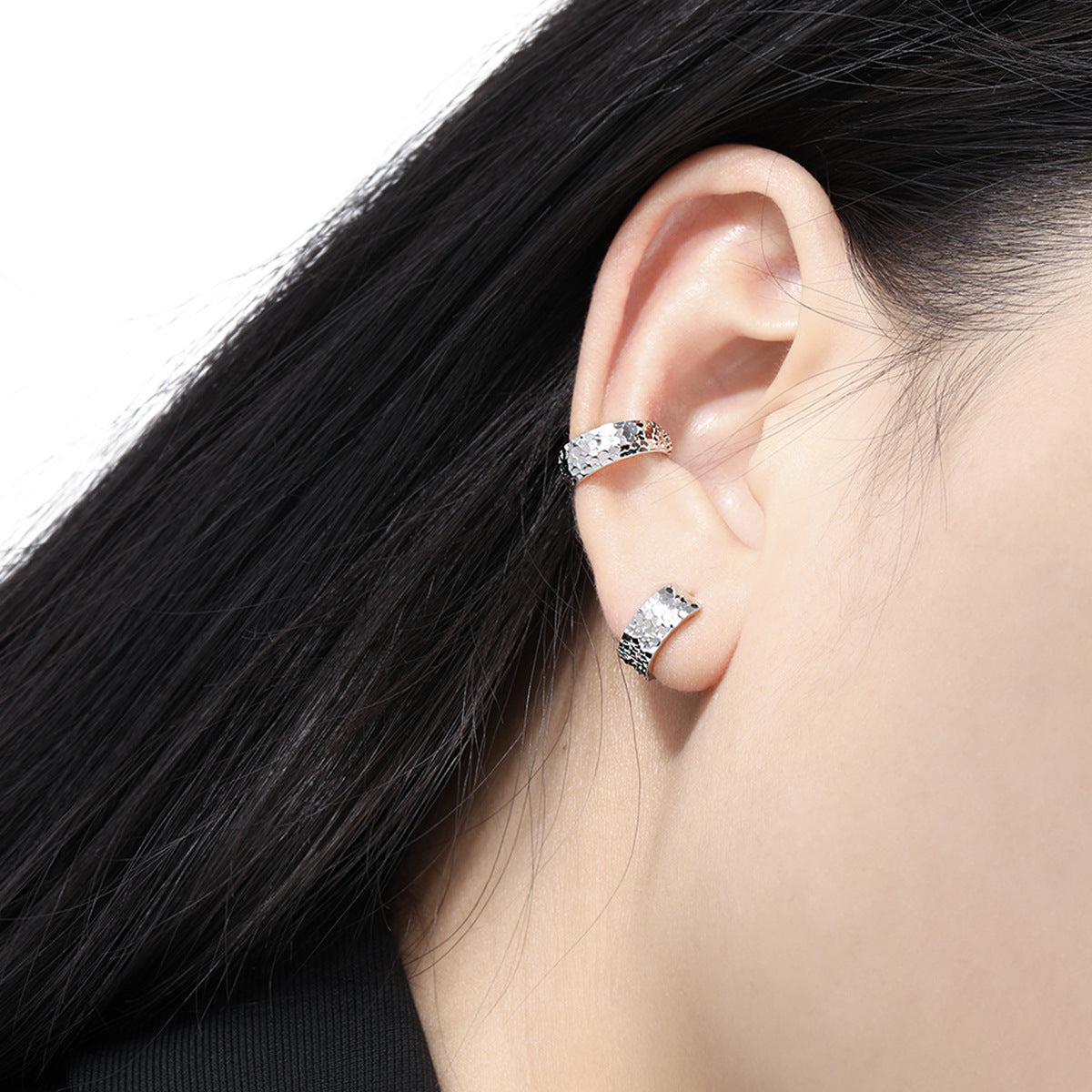 S925 Sterling Silver Scale Design Ear Cuff ear cuff for non-pierced ears – SOMIY