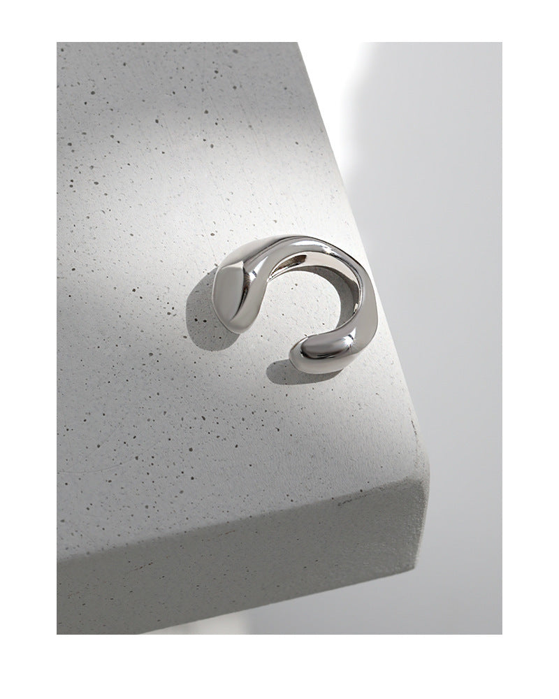 S925 Sterling Silver Asymmetrical Layered Stacking Ear Cuff ear cuff for non-pierced ears – SOMIY