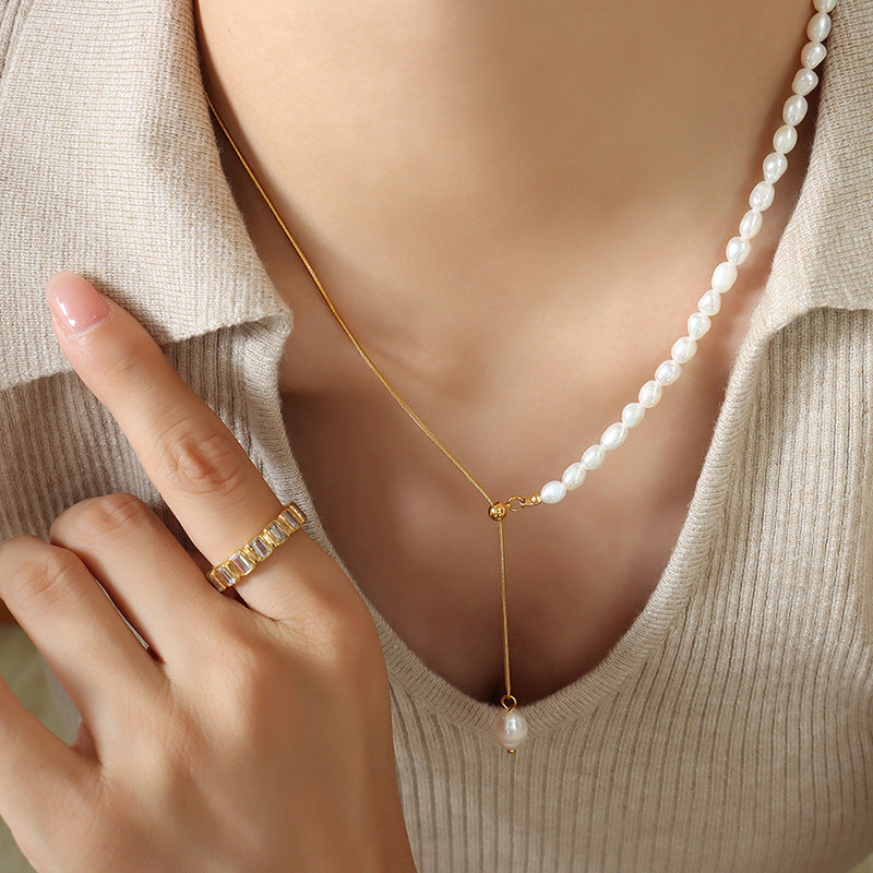 Adjustable Freshwater Pearl Tassel Necklace