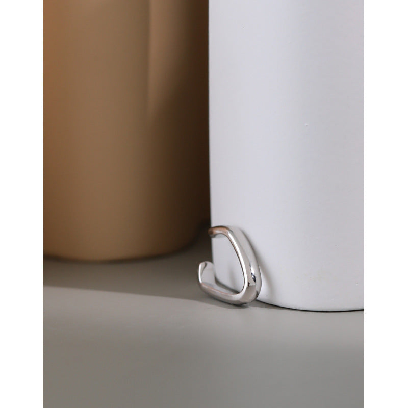 S925 Sterling Silver Geometric Trigonometry Ear Cuff