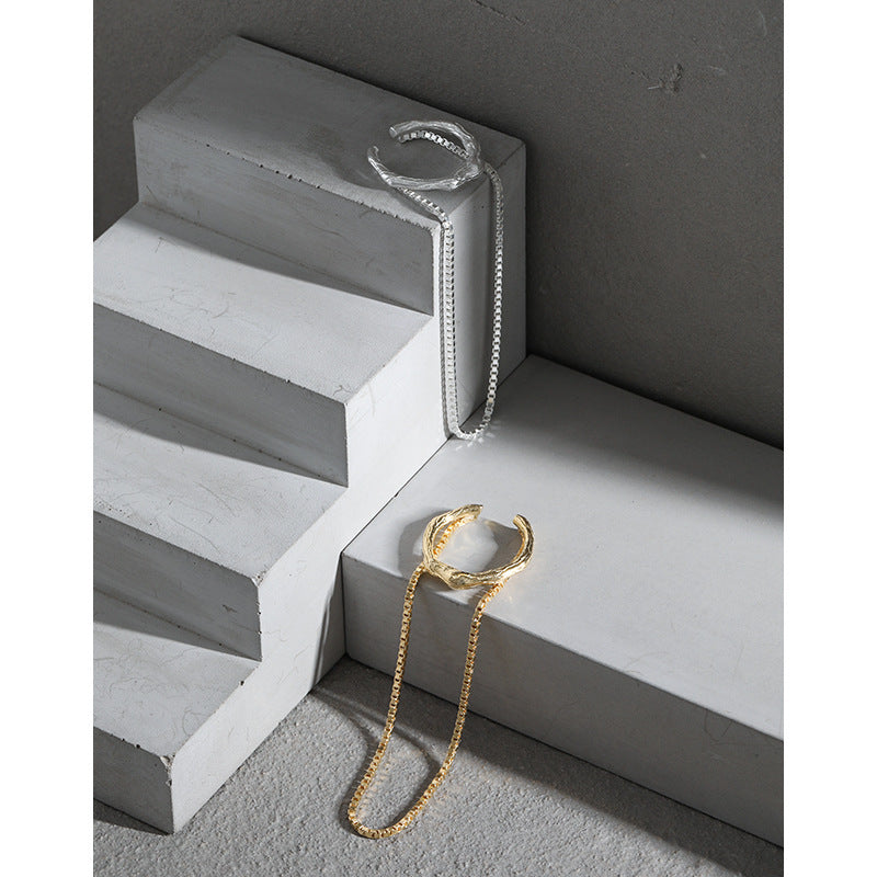 S925 Sterling Silver C-Shaped Tassel Chain Ear Cuff ear cuff for non-pierced ears – SOMIY