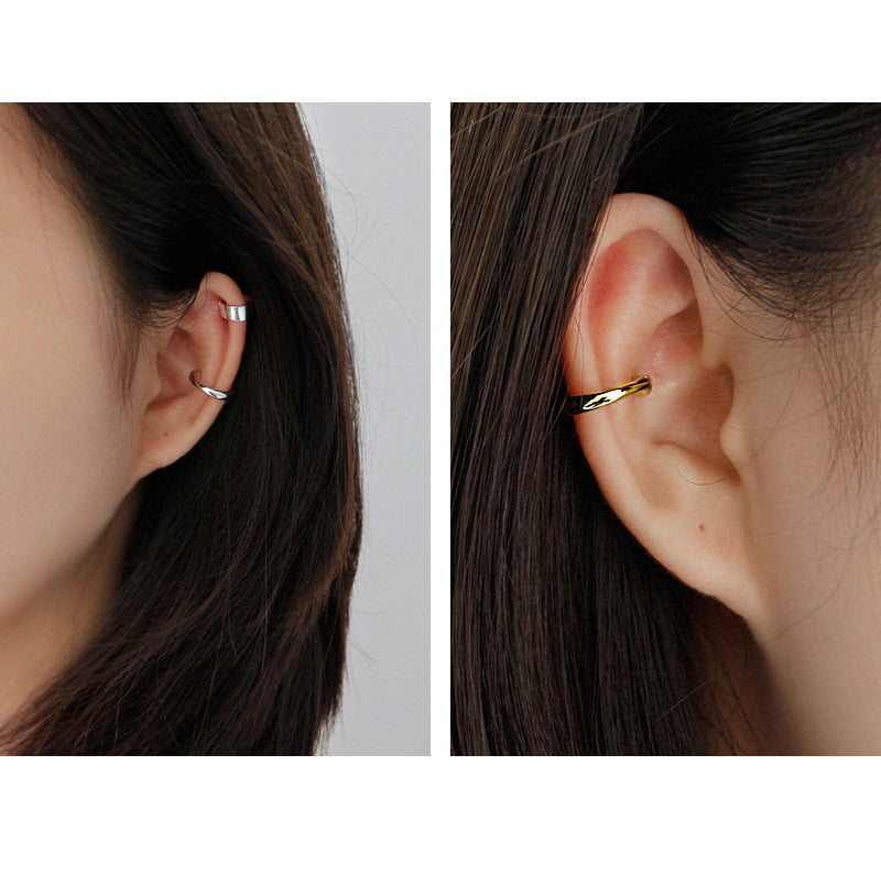 S925 Sterling Silver Polished Fluid Ear Cuff ear cuff for non-pierced ears – SOMIY