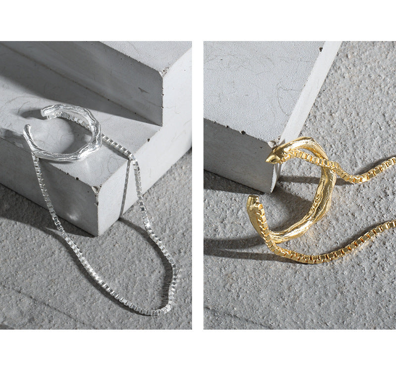 S925 Sterling Silver C-Shaped Tassel Chain Ear Cuff ear cuff for non-pierced ears – SOMIY