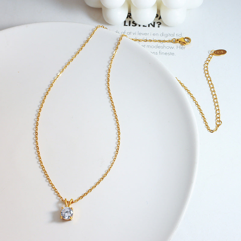 Classic Four-Prong Zirconia Necklace