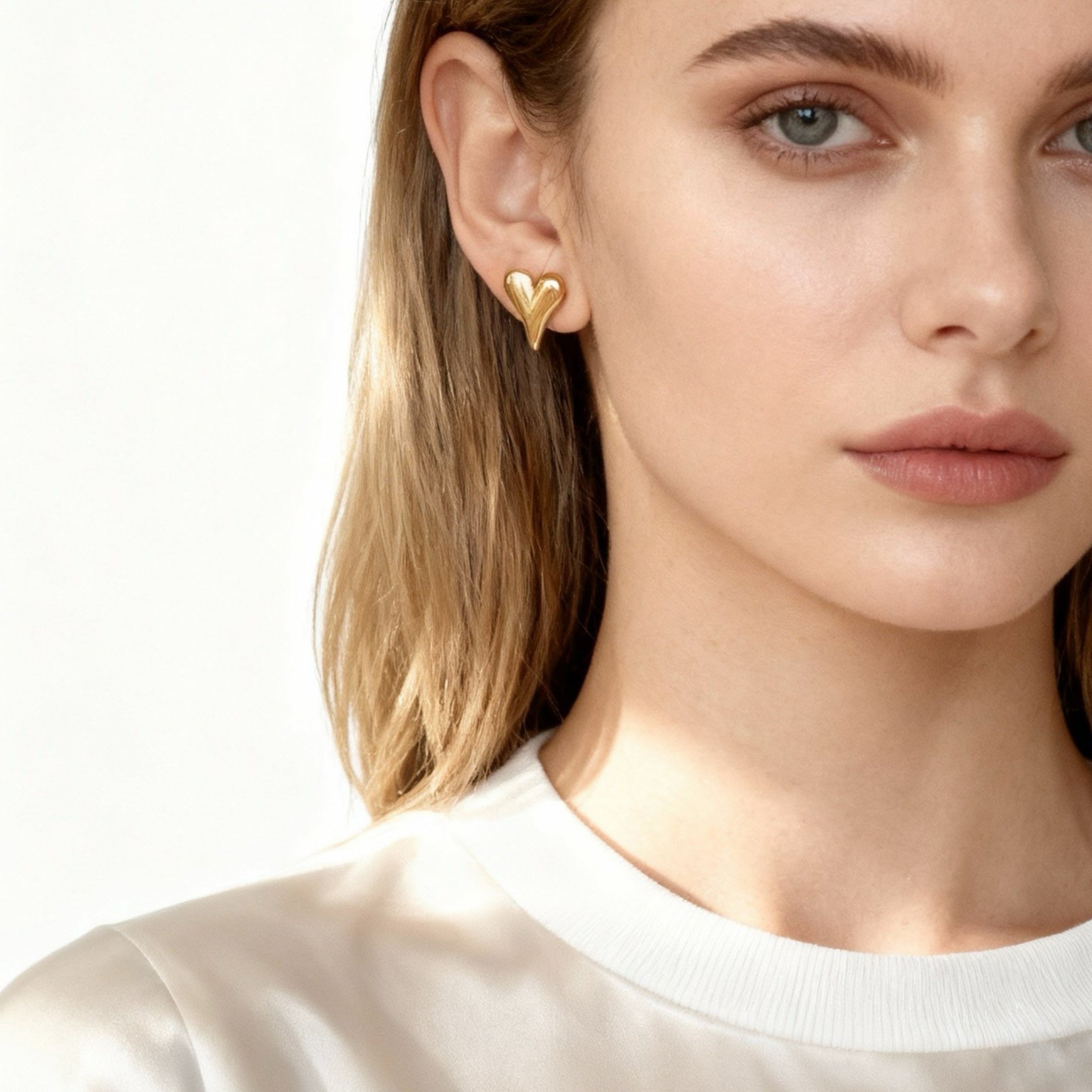 Heart Clip-On Stud Earrings