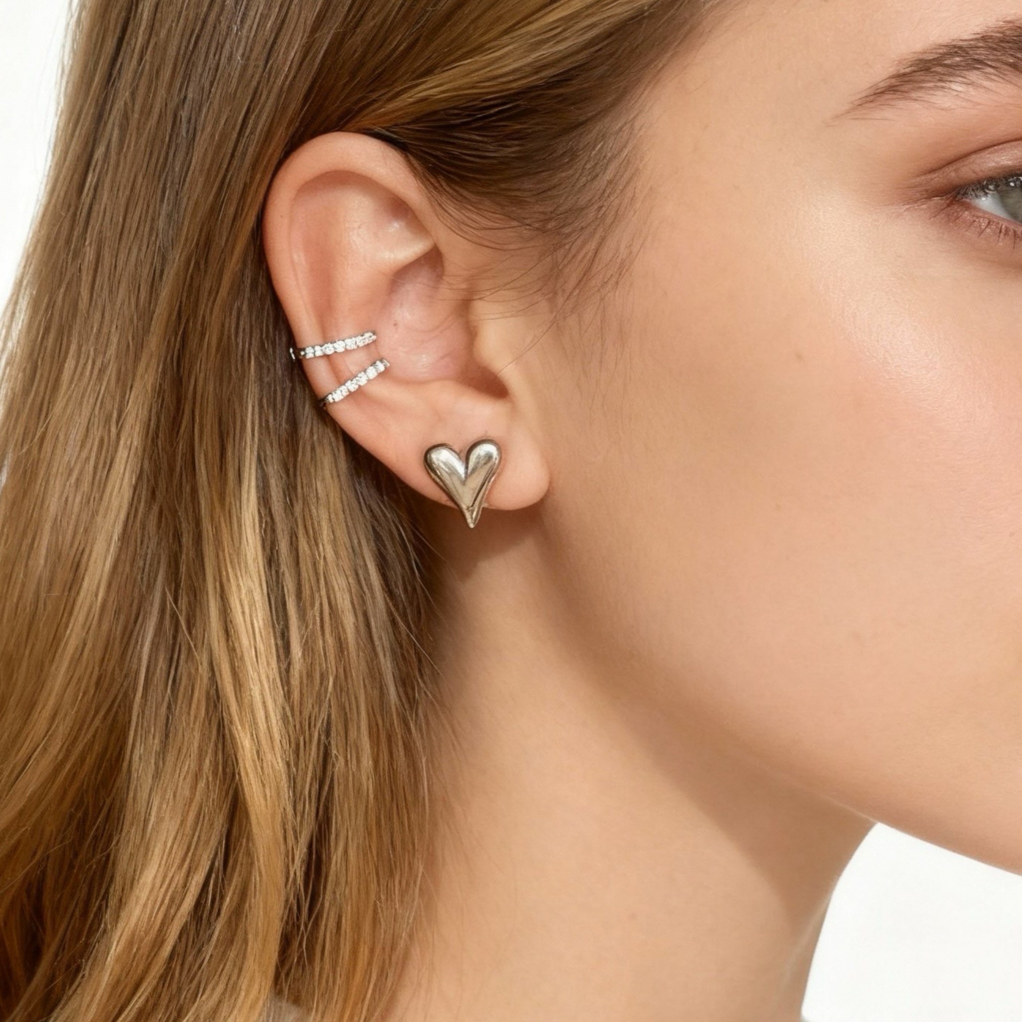 Heart Clip-On Stud Earrings