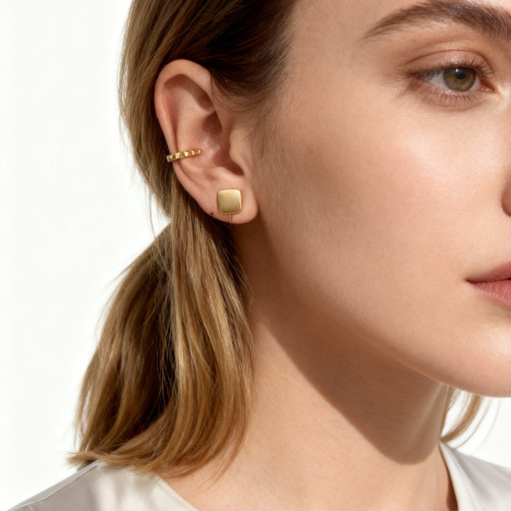Square Clip-On Stud Earrings