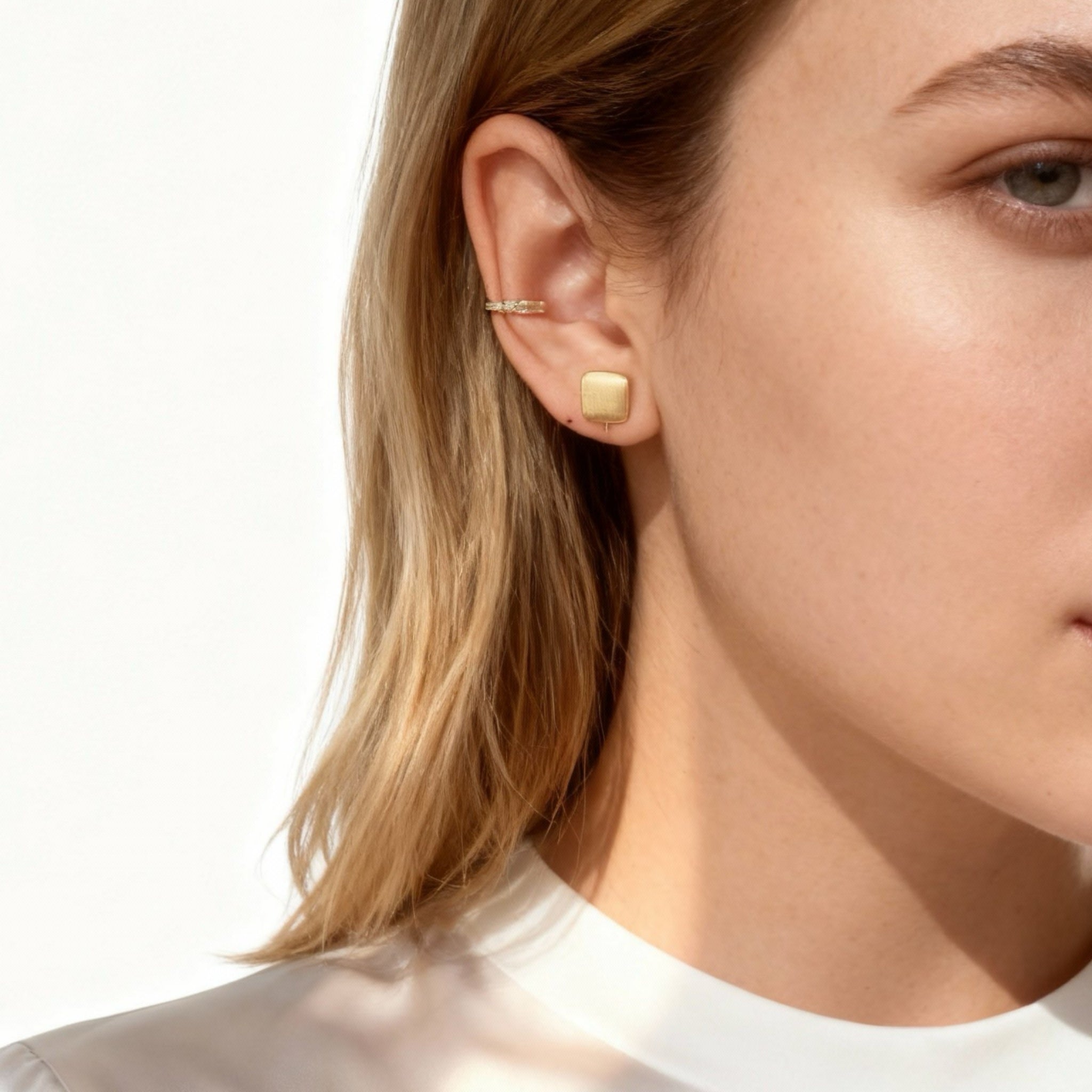 Square Clip-On Stud Earrings