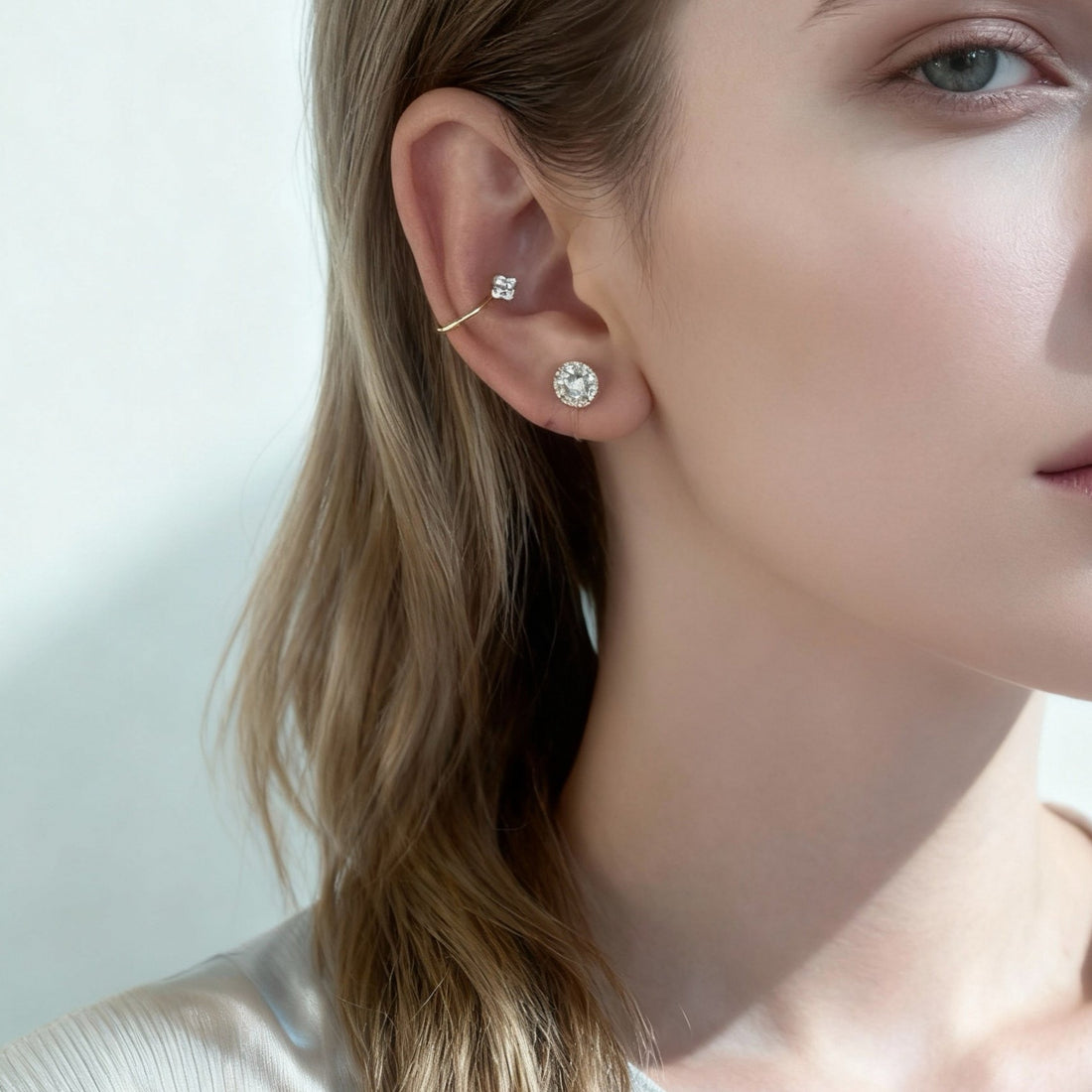 Gold Silver CZear cuff by SOMIY – modern non-pierced jewelry for all-day comfort