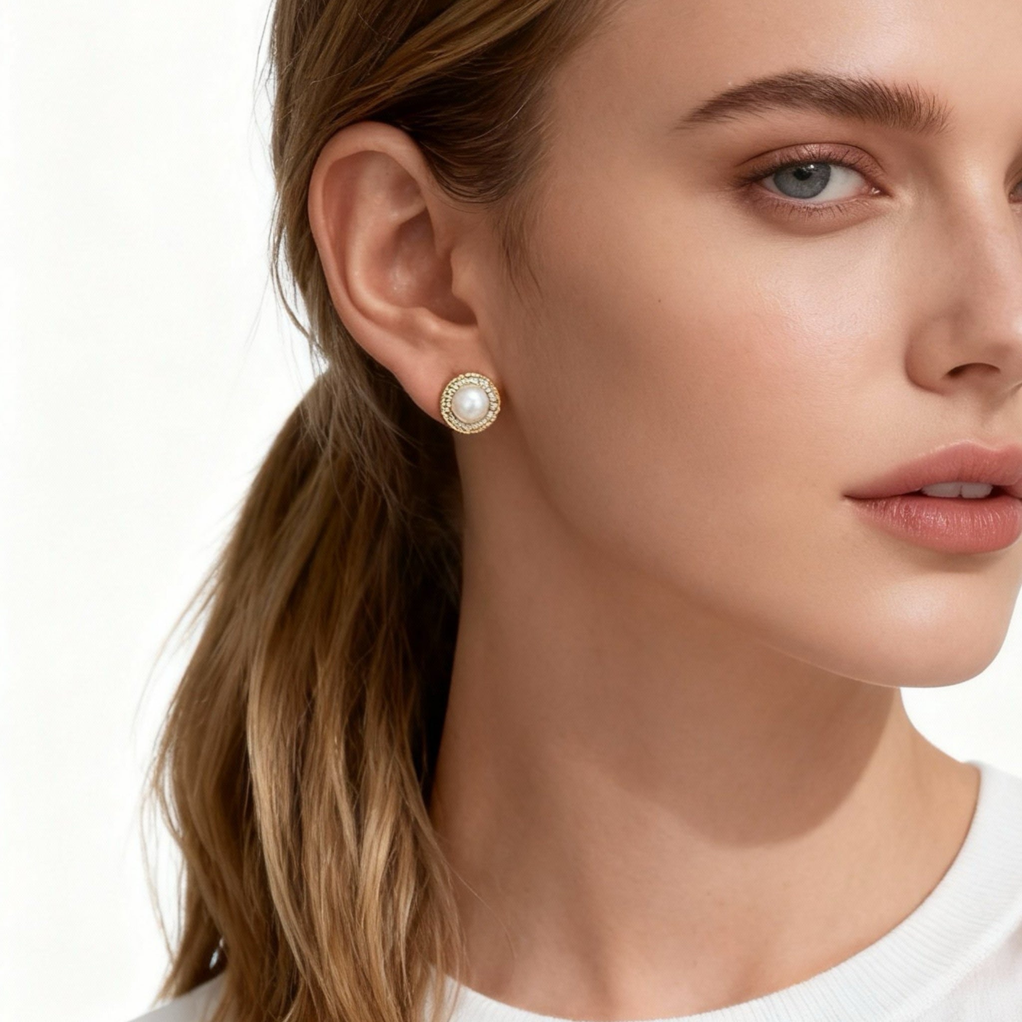 S925 Sterling Silver Luxury Diamond Clip-On Stud Earrings