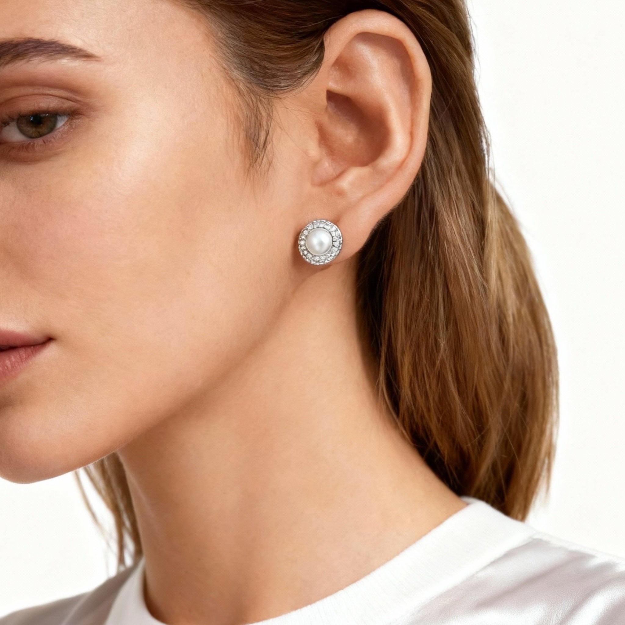 S925 Sterling Silver Luxury Diamond Clip-On Stud Earrings